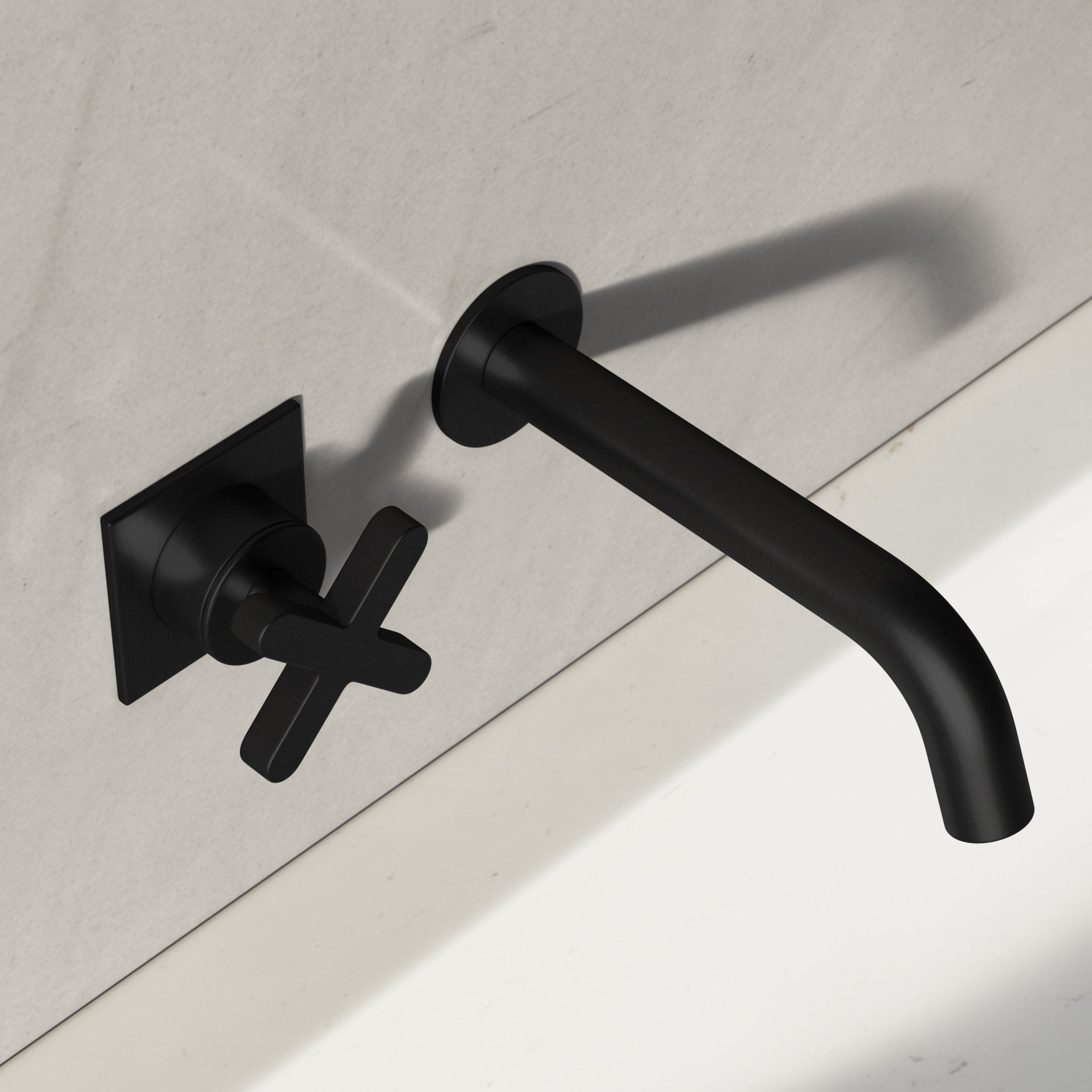 Image of Axiom Single Handle Wall Mounted Basin Mixer – Long Spout - Cavari