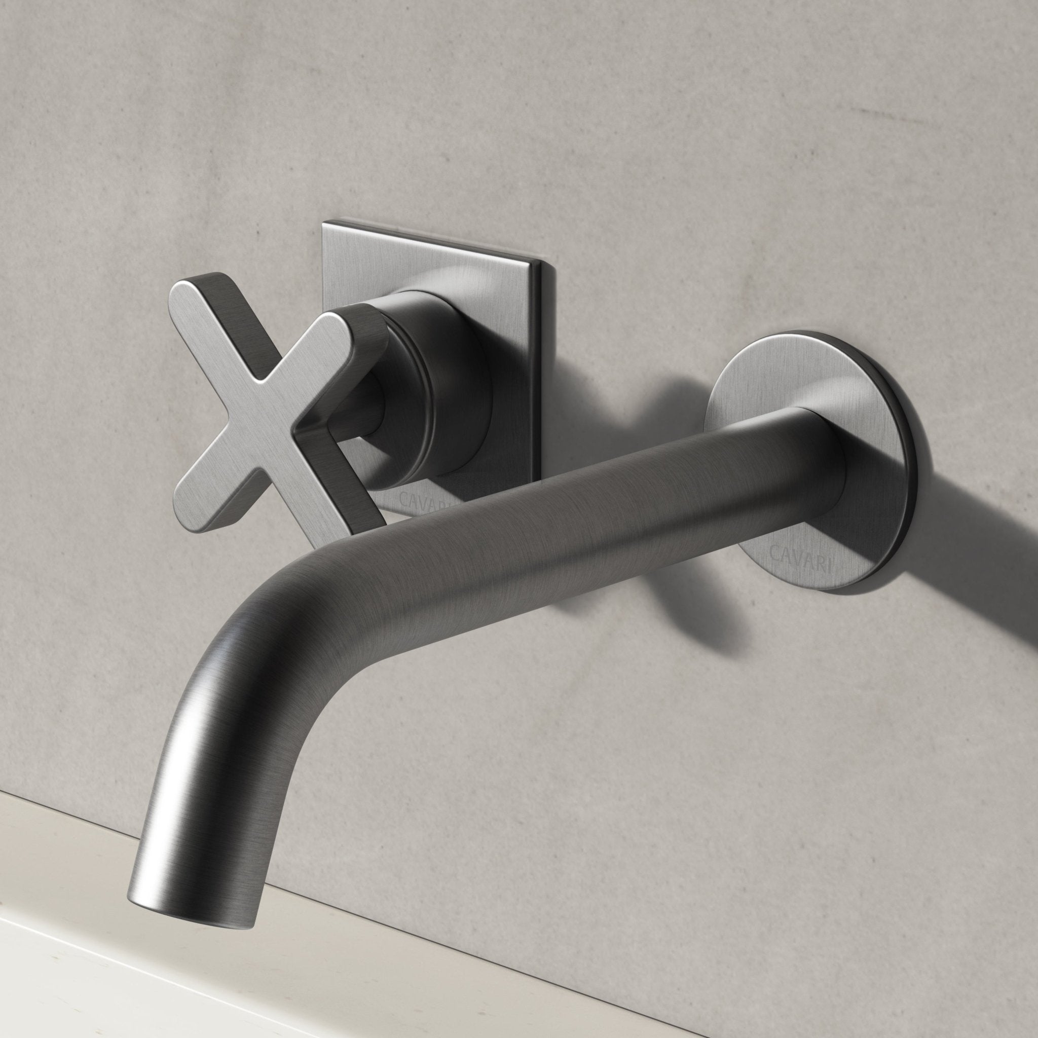 Image of Axiom Single Handle Wall Mounted Basin Mixer – Long Spout - Cavari