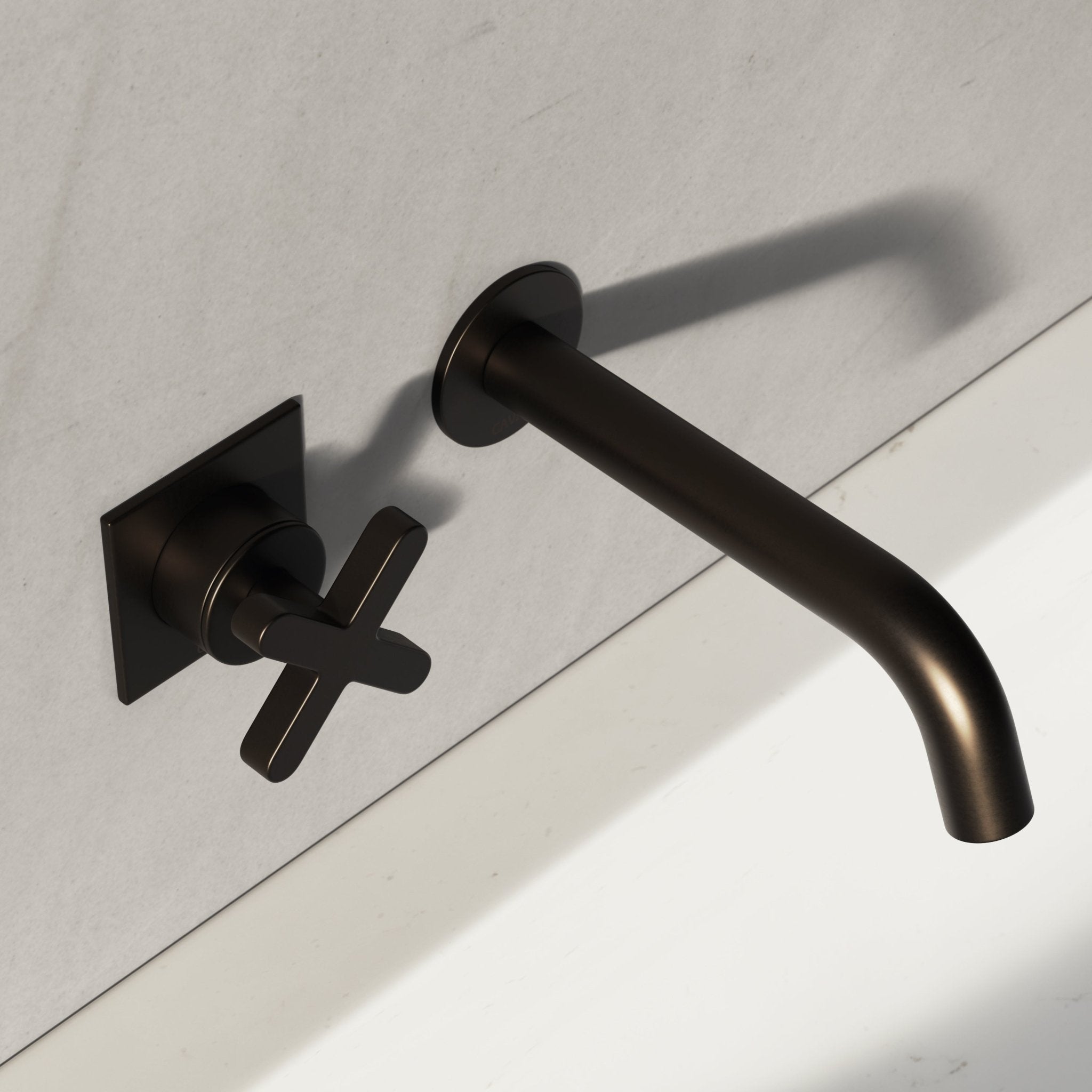 Image of Axiom Single Handle Wall Mounted Basin Mixer – Long Spout - Cavari