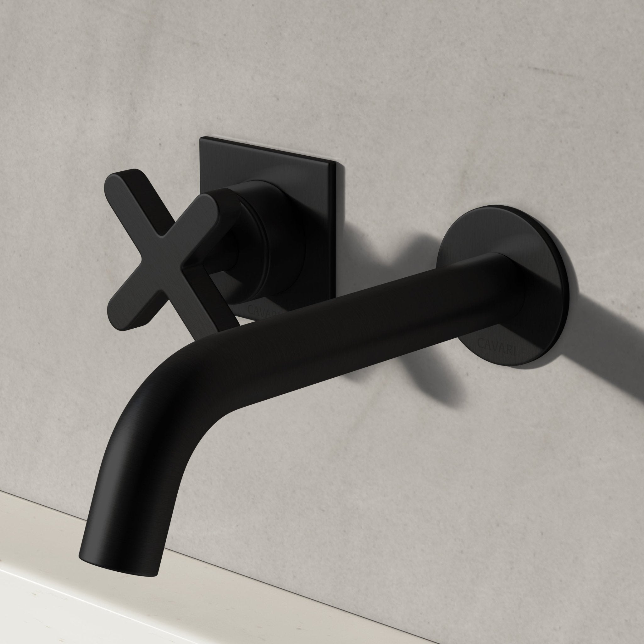 Image of Axiom Single Handle Wall Mounted Basin Mixer – Long Spout - Cavari