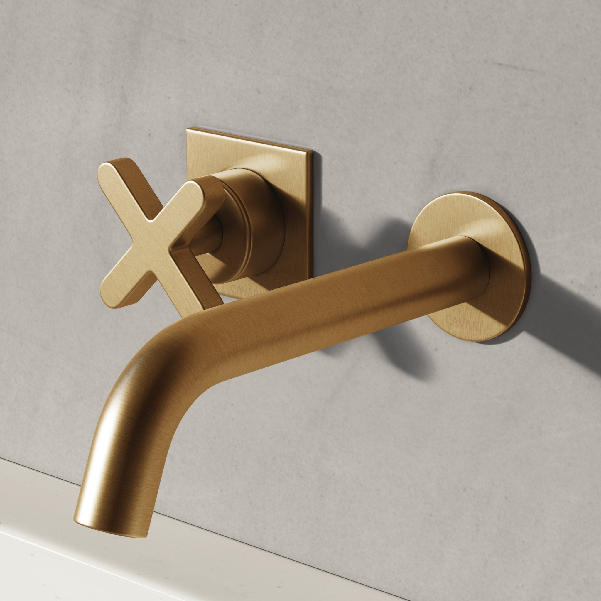 Image of Axiom Single Handle Wall Mounted Basin Mixer – Long Spout - Cavari
