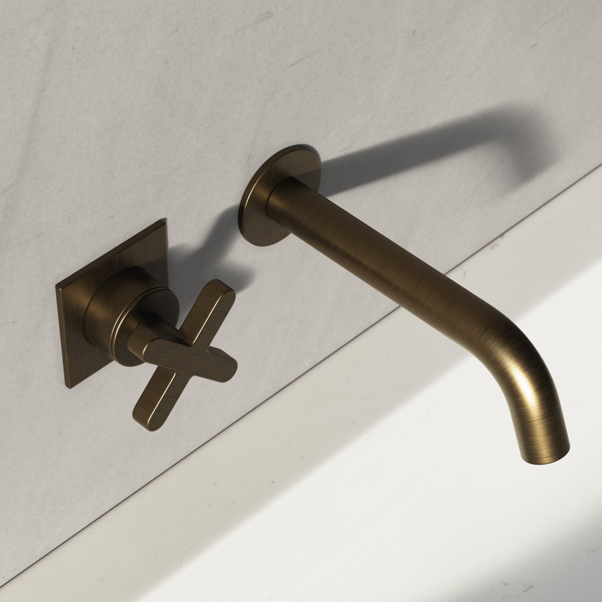 Image of Axiom Single Handle Wall Mounted Basin Mixer – Long Spout - Cavari