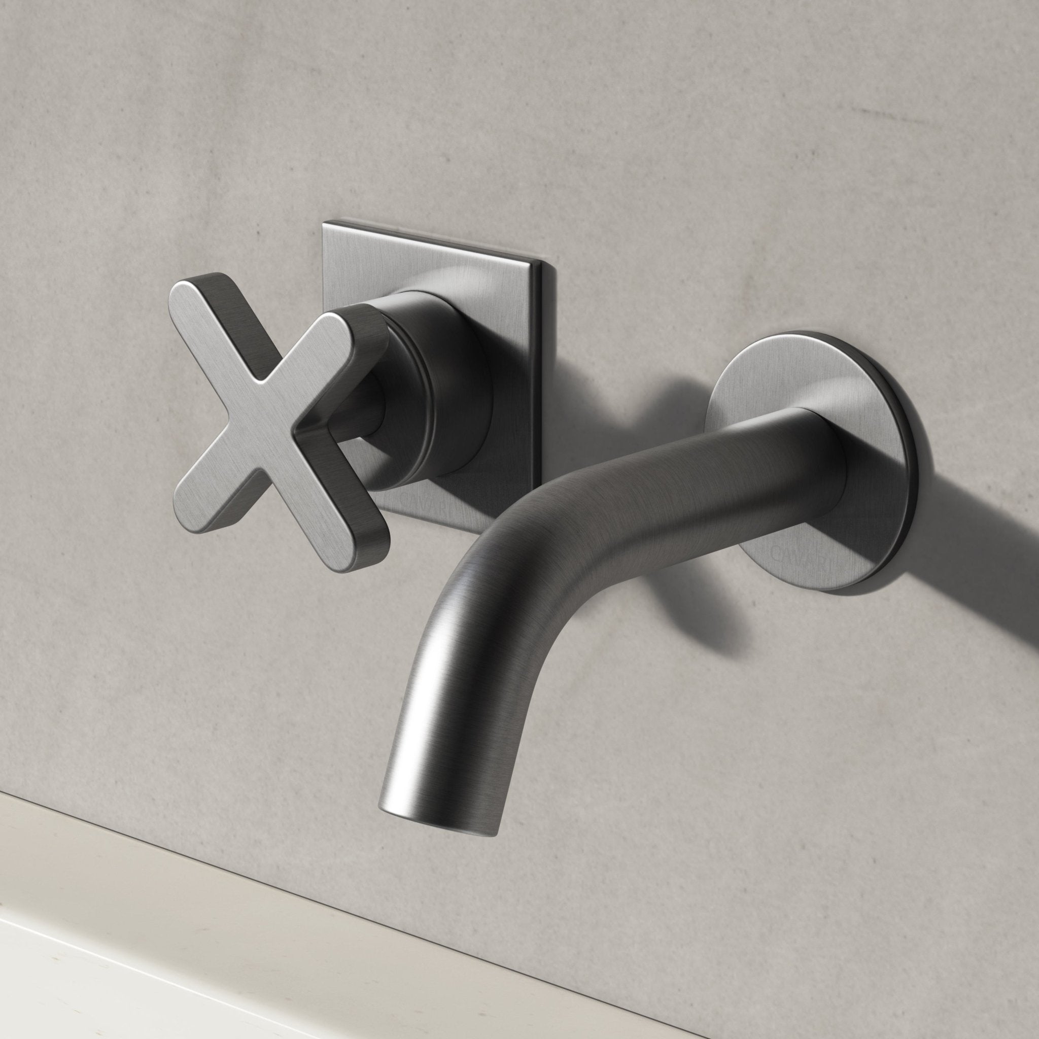 Image of Axiom Single Handle Wall Mounted Basin Mixer – Short Spout - Cavari