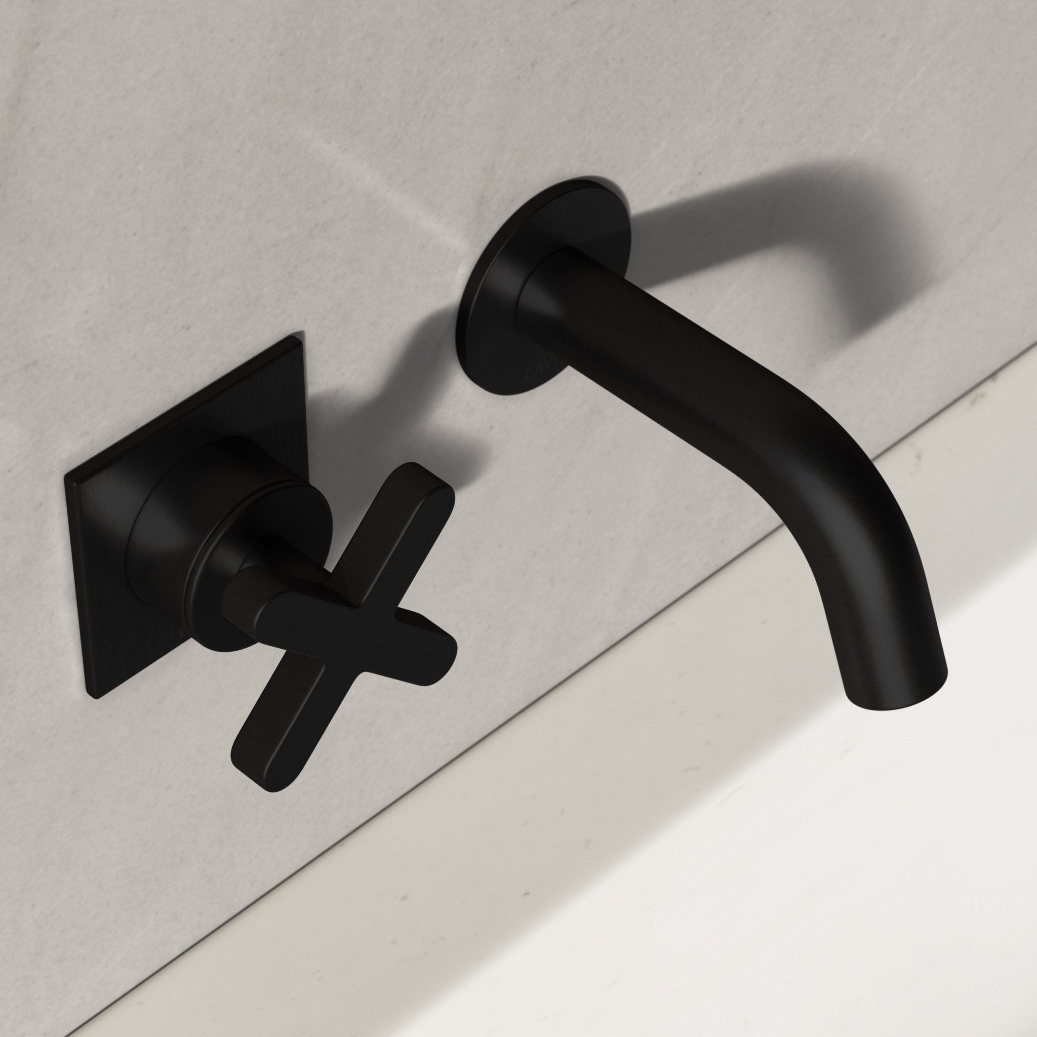 Image of Axiom Single Handle Wall Mounted Basin Mixer – Short Spout - Cavari