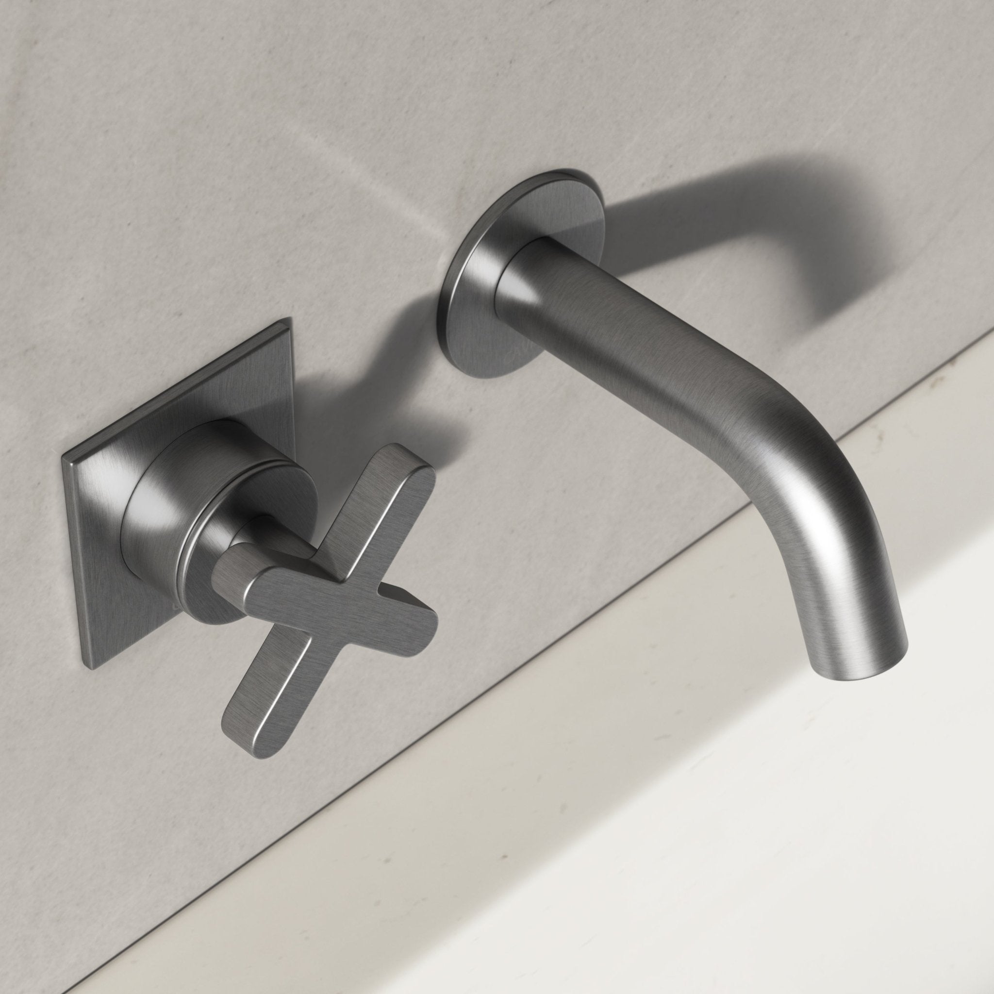 Image of Axiom Single Handle Wall Mounted Basin Mixer – Short Spout - Cavari