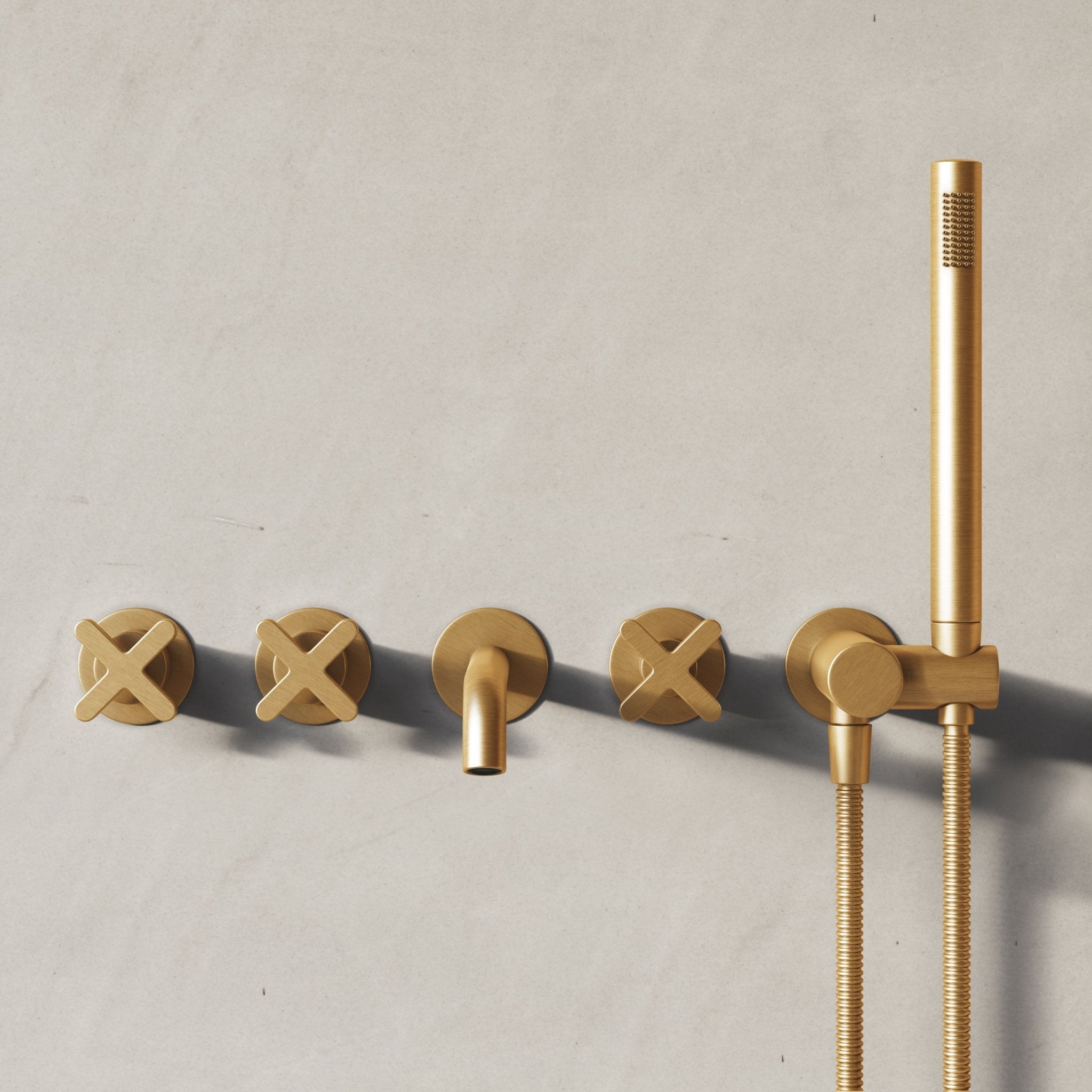 Image of Axiom Wall Mounted Bath Mixer with Hand Shower - Cavari