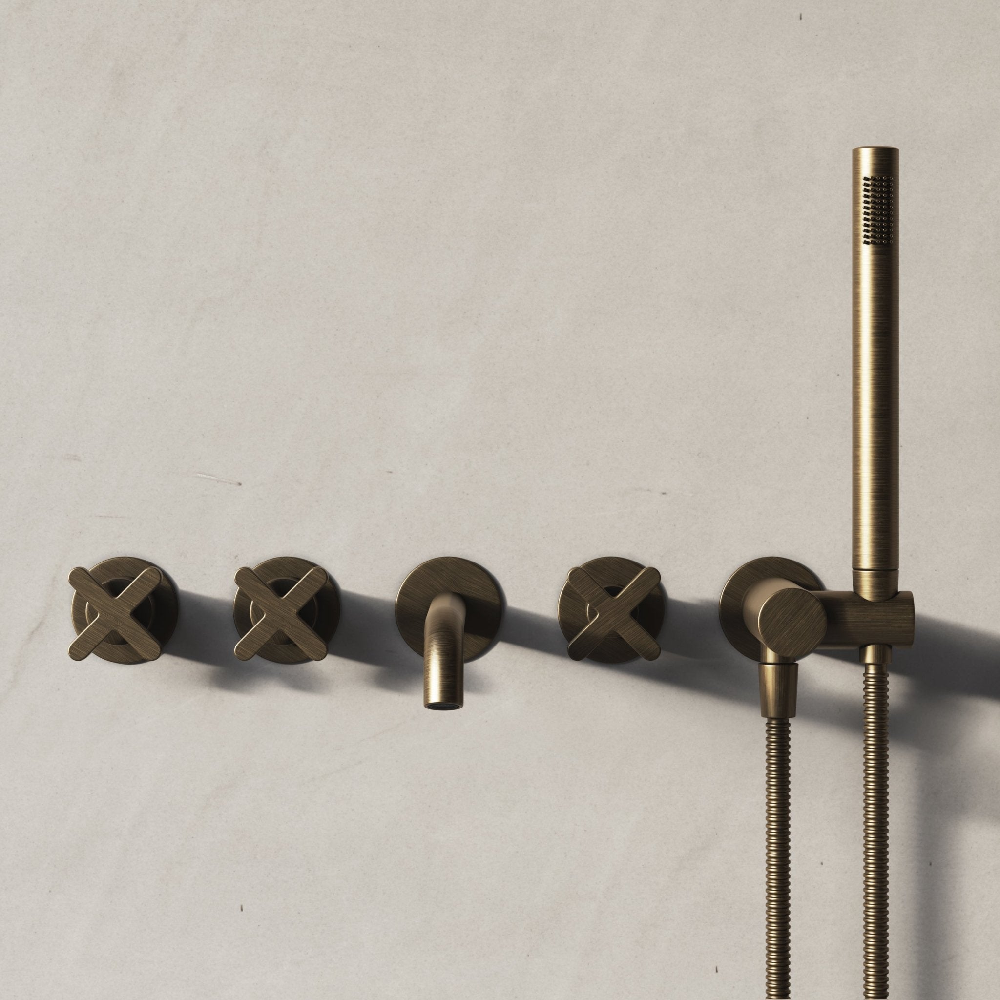 Image of Axiom Wall Mounted Bath Mixer with Hand Shower - Cavari