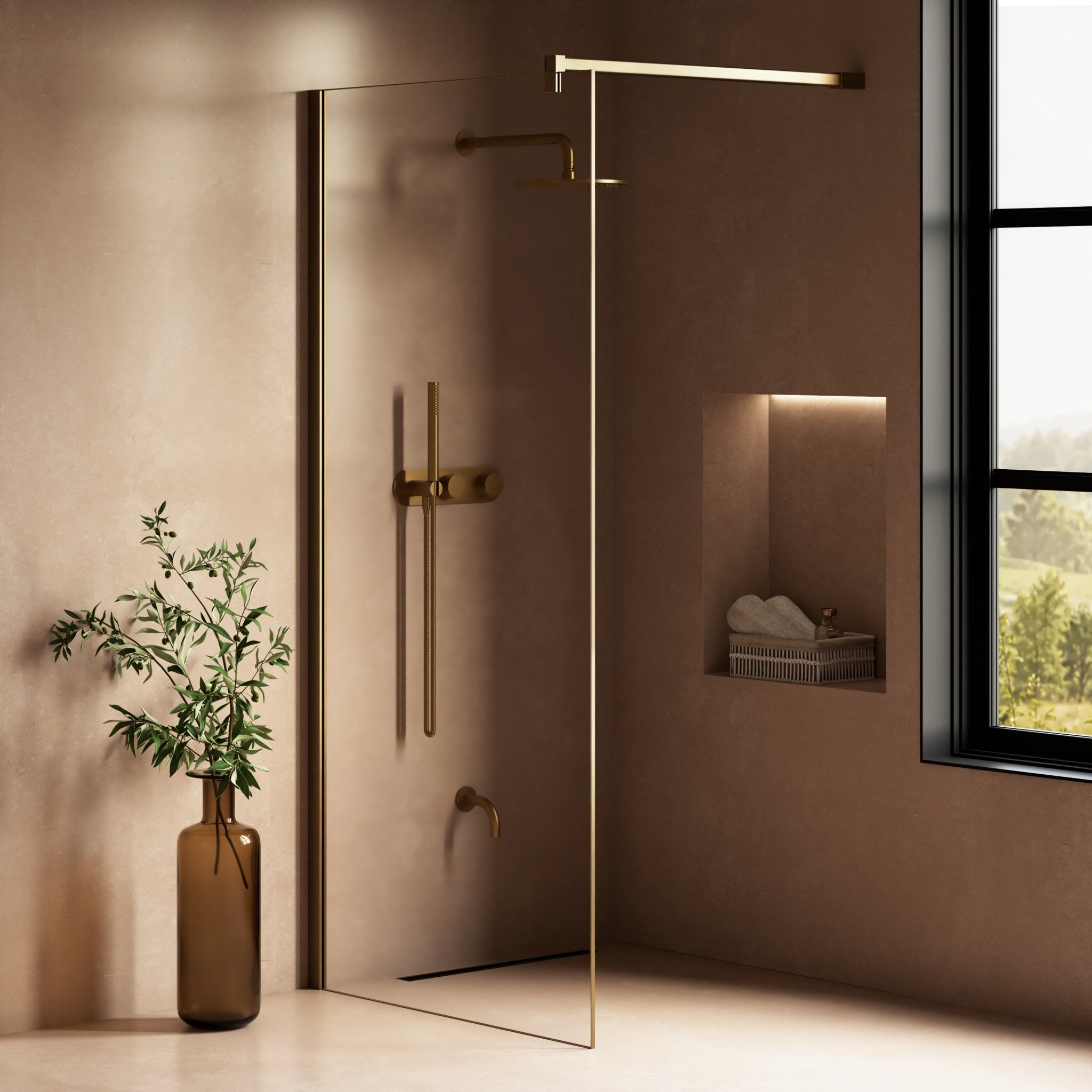Image of Cipher Frameless Shower Screen - Cavari