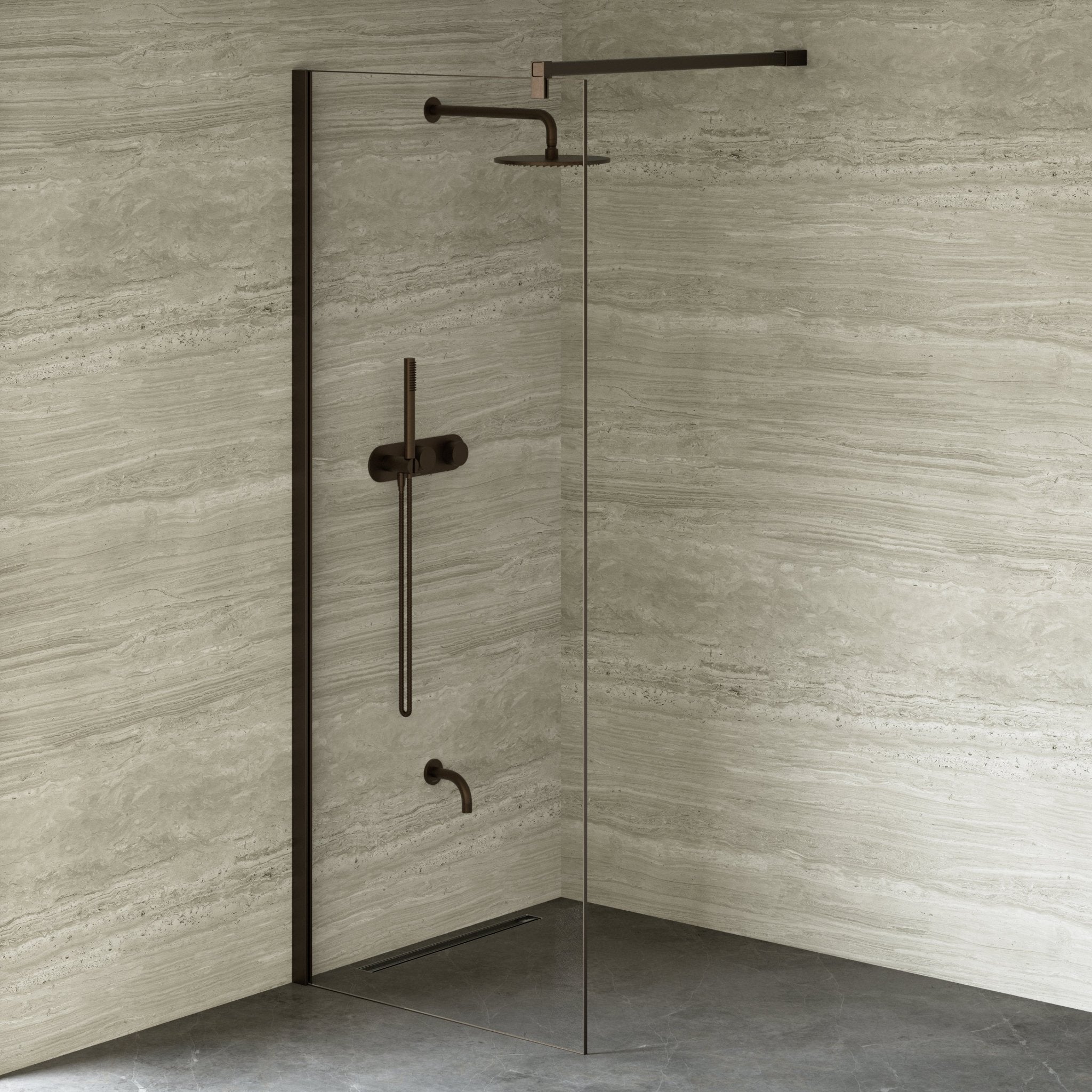 Image of Cipher Frameless Shower Screen - Cavari