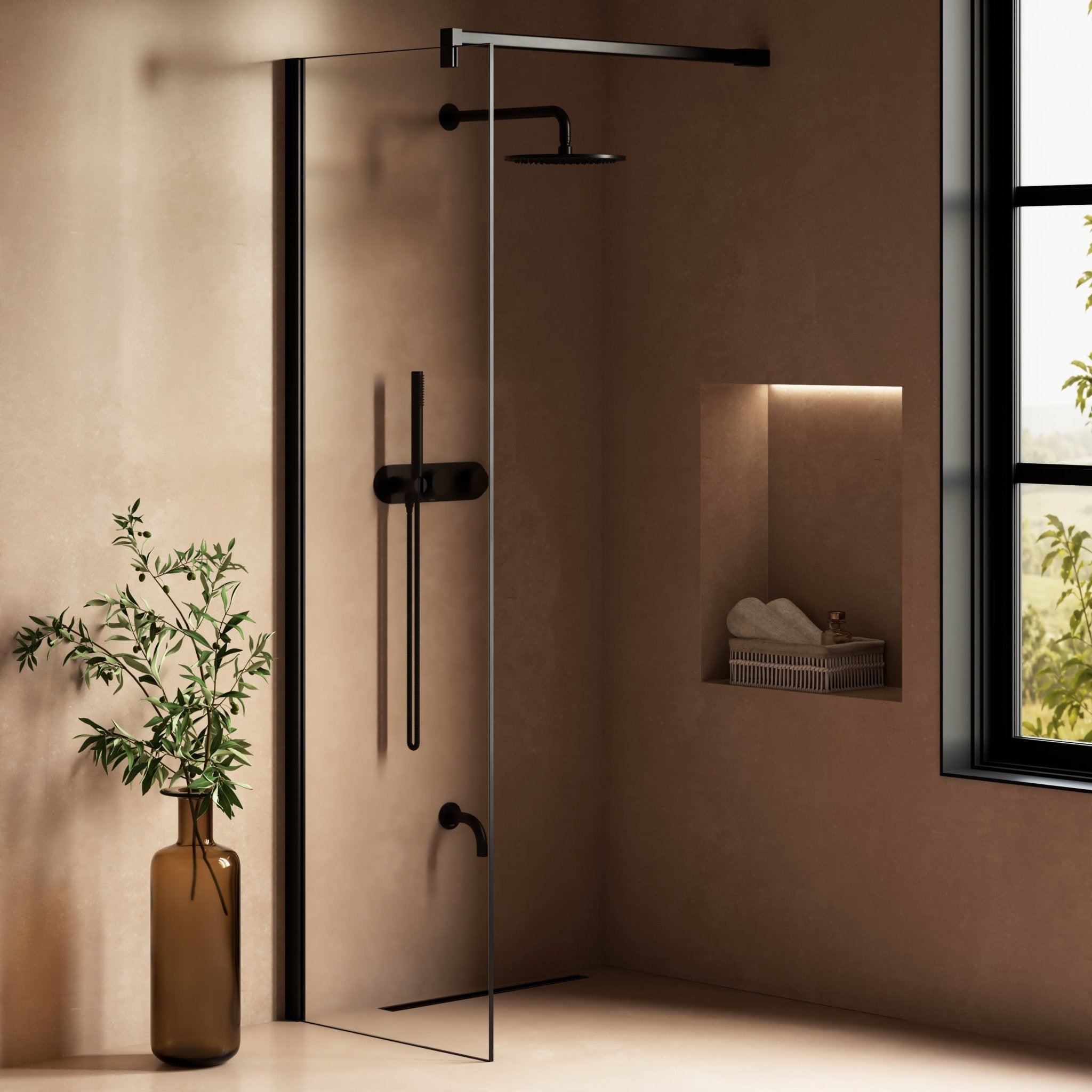 Image of Cipher Frameless Shower Screen - Cavari