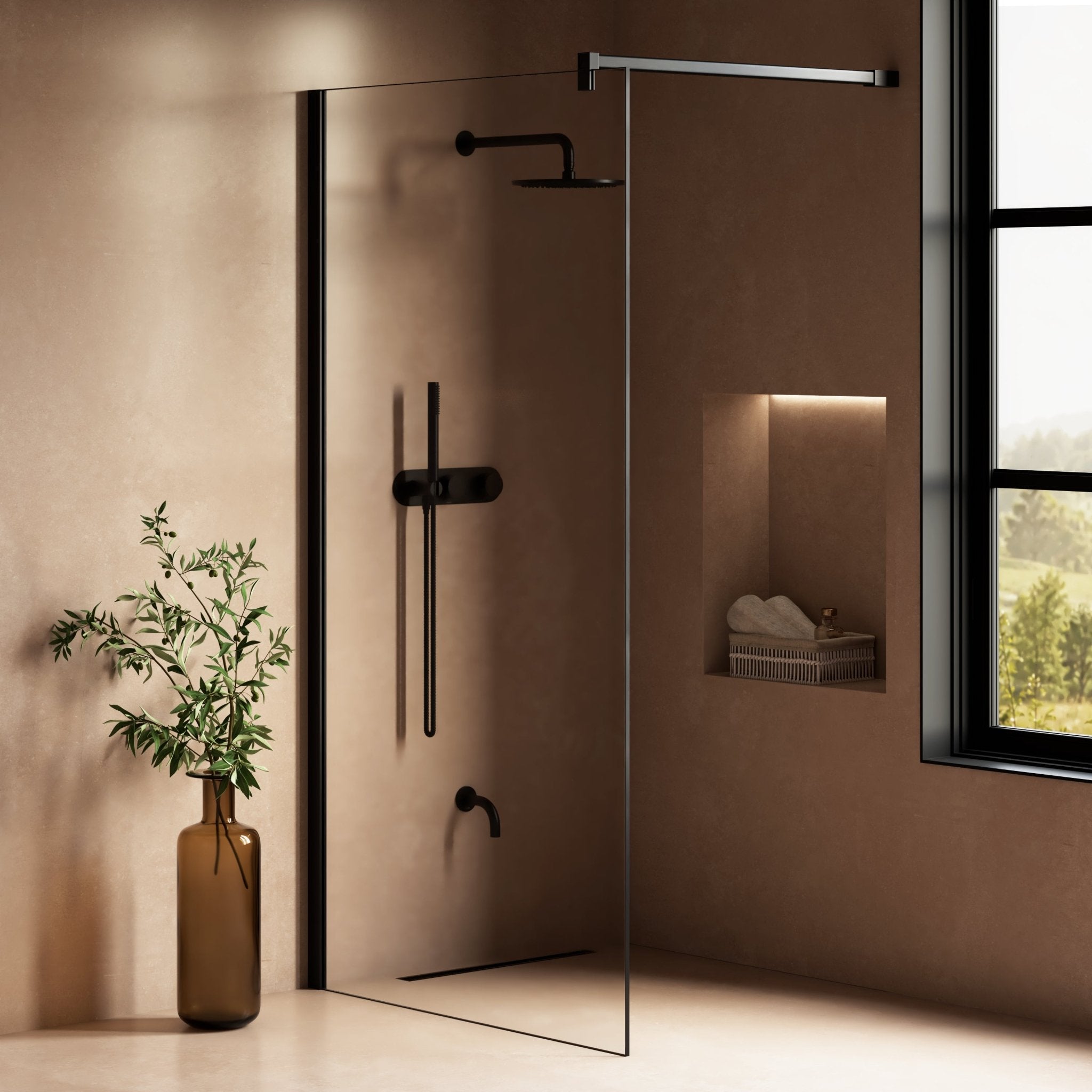 Image of Cipher Frameless Shower Screen - Cavari