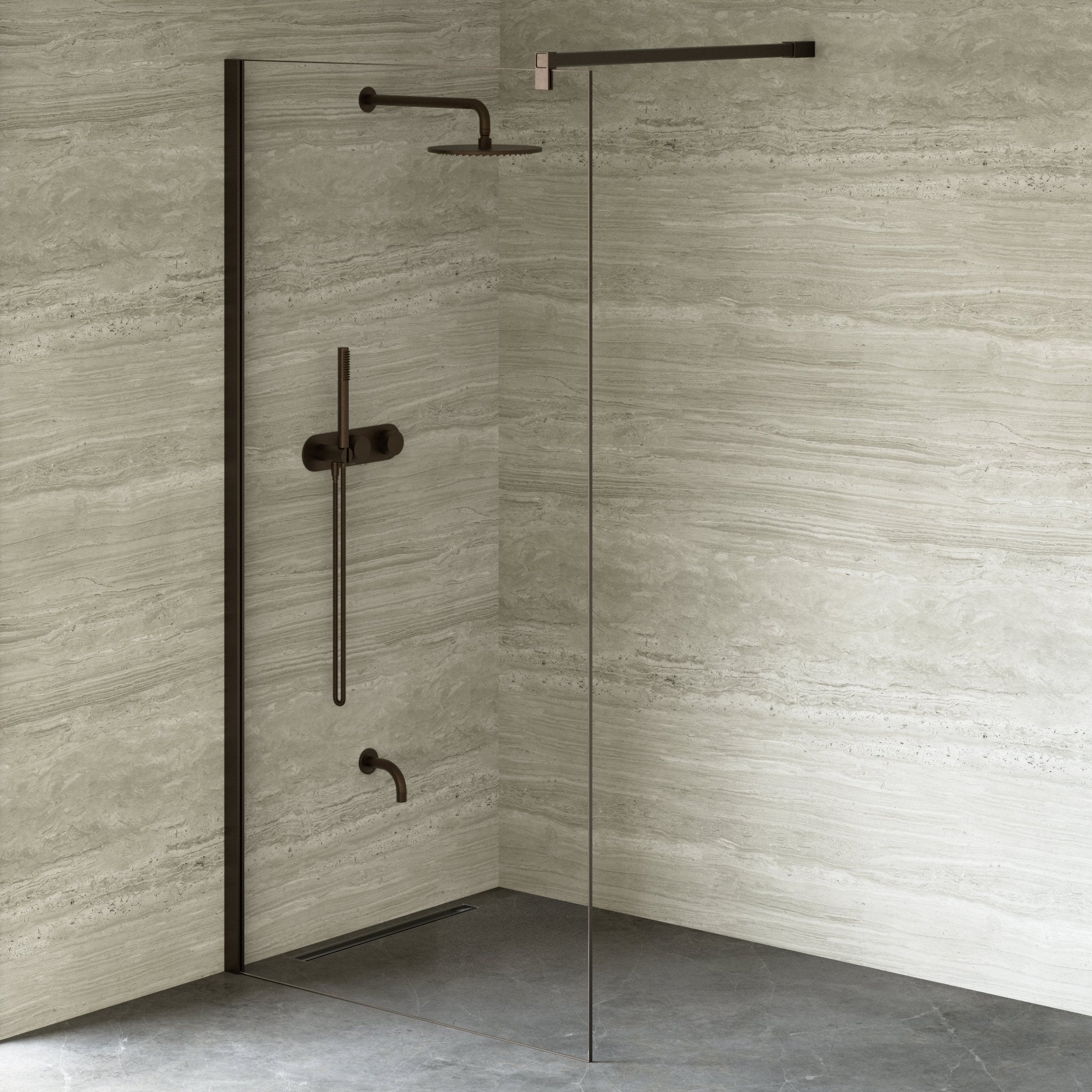 Image of Cipher Frameless Shower Screen - Cavari