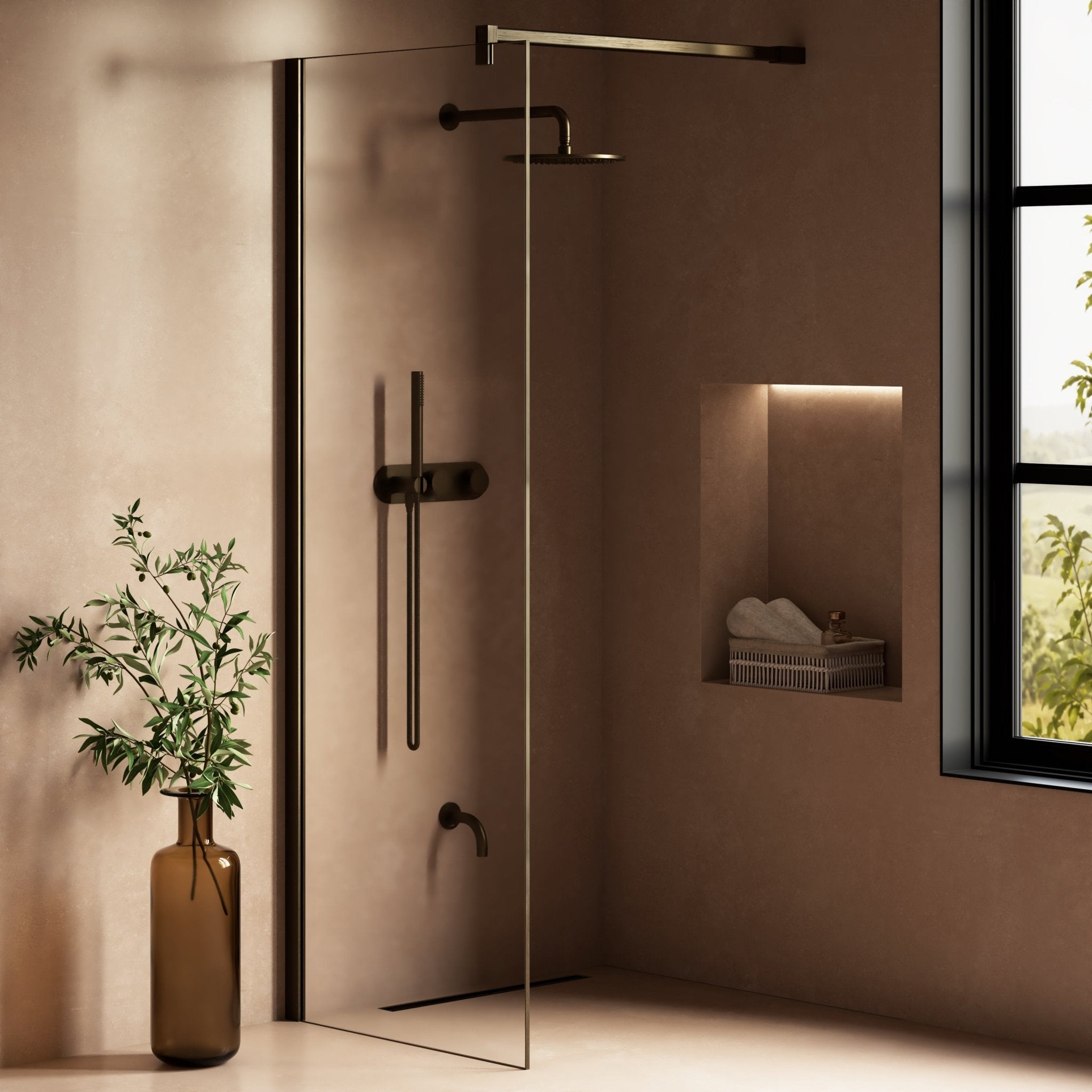 Image of Cipher Frameless Shower Screen - Cavari