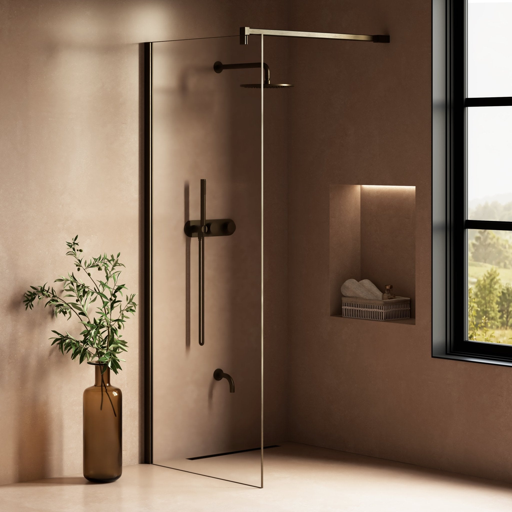 Image of Cipher Frameless Shower Screen - Cavari