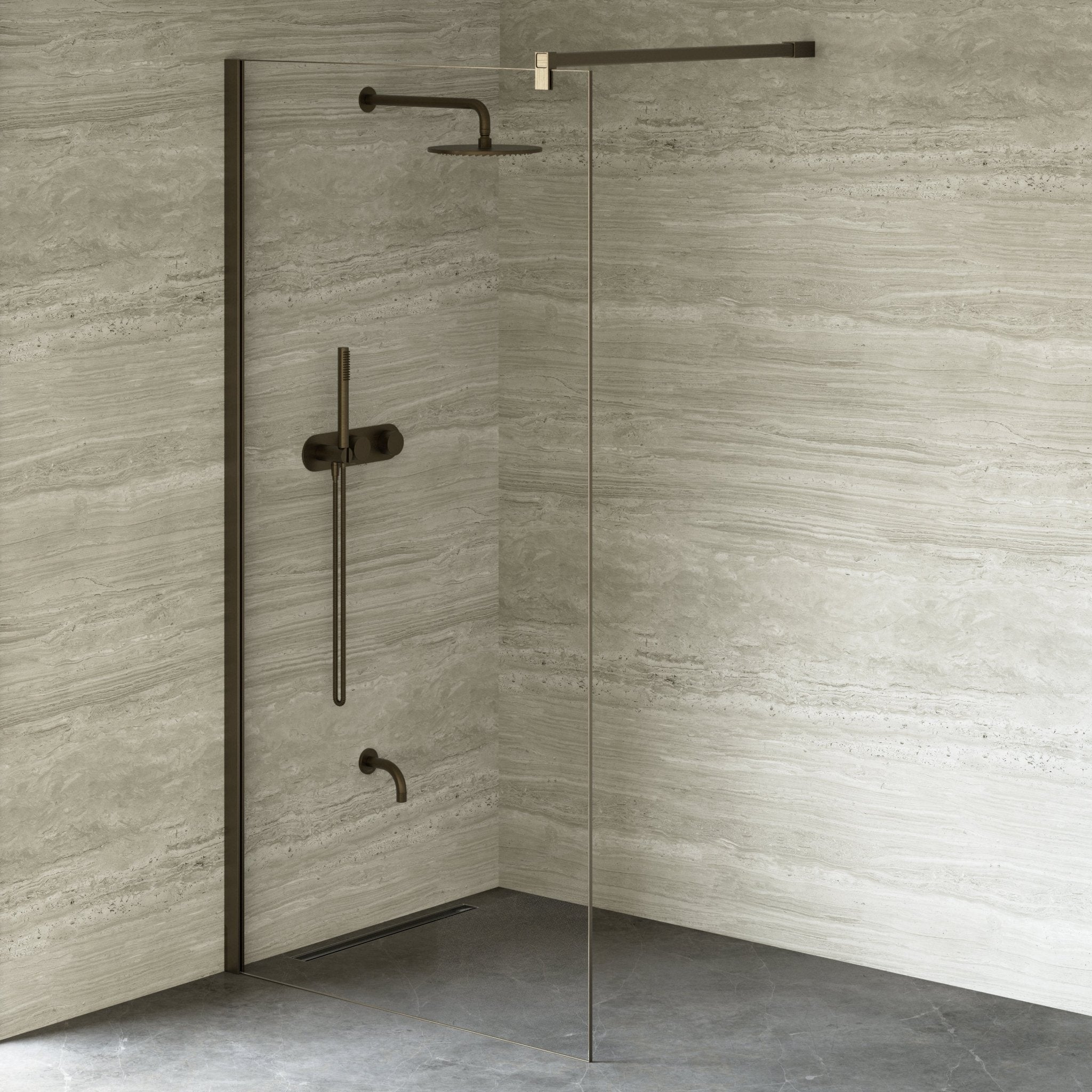 Image of Cipher Frameless Shower Screen - Cavari
