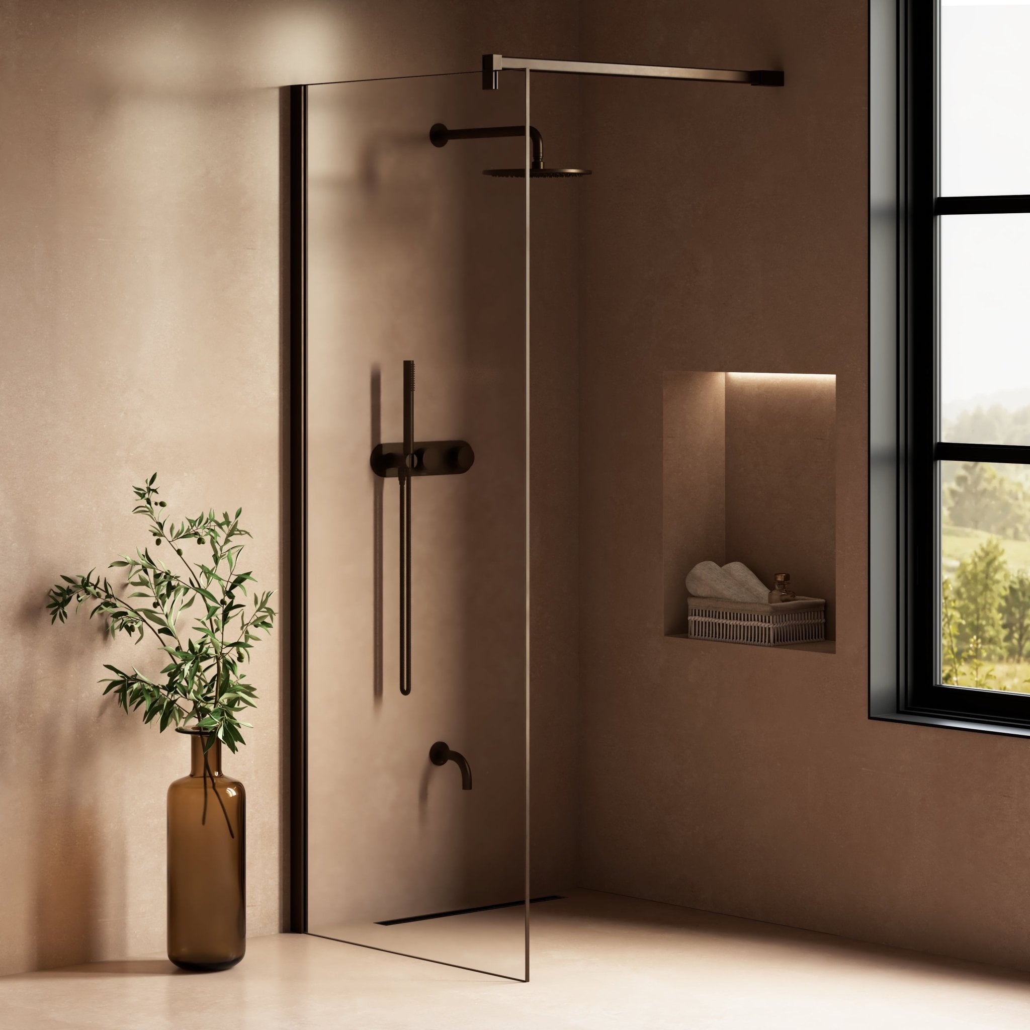 Image of Cipher Frameless Shower Screen - Cavari