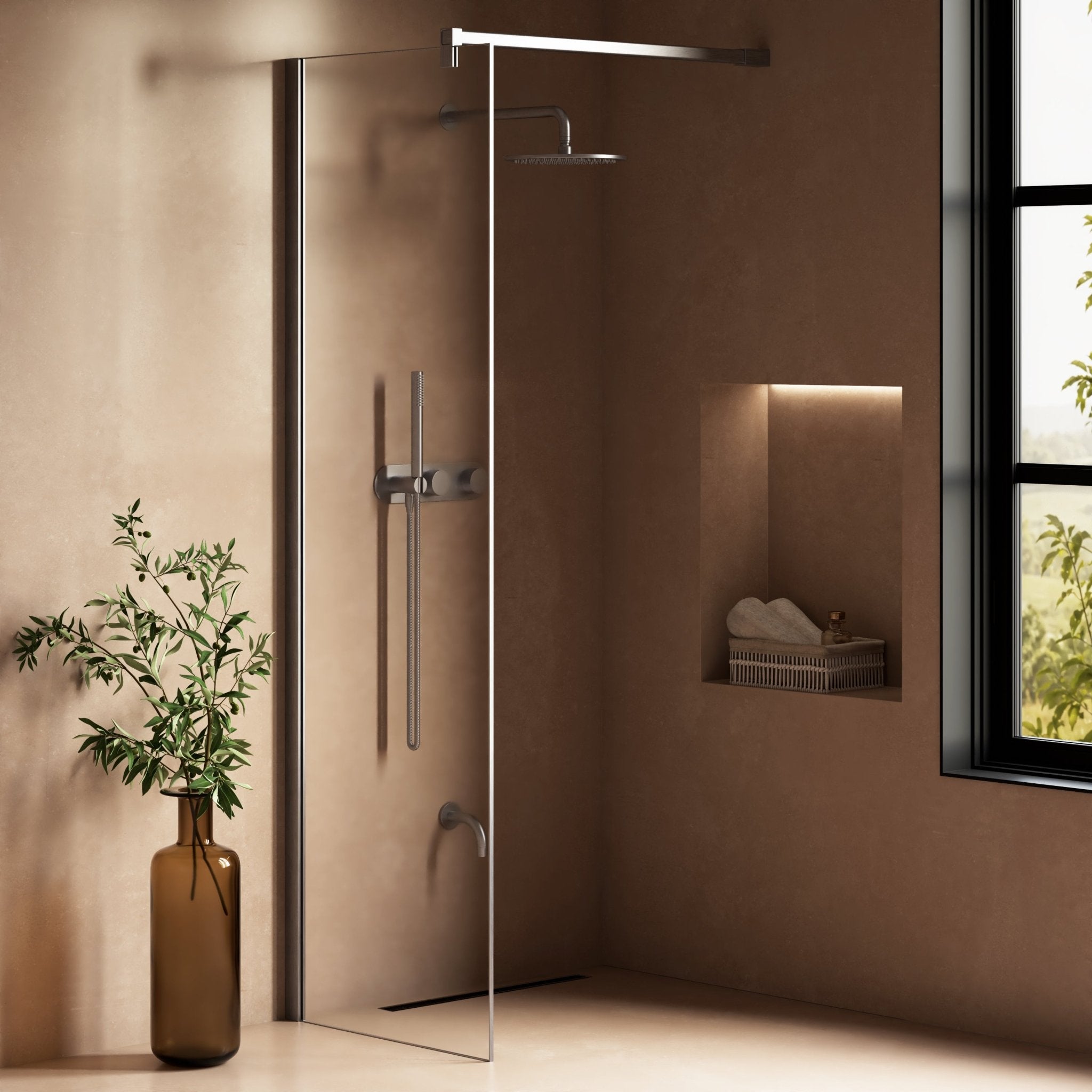 Image of Cipher Frameless Shower Screen - Cavari