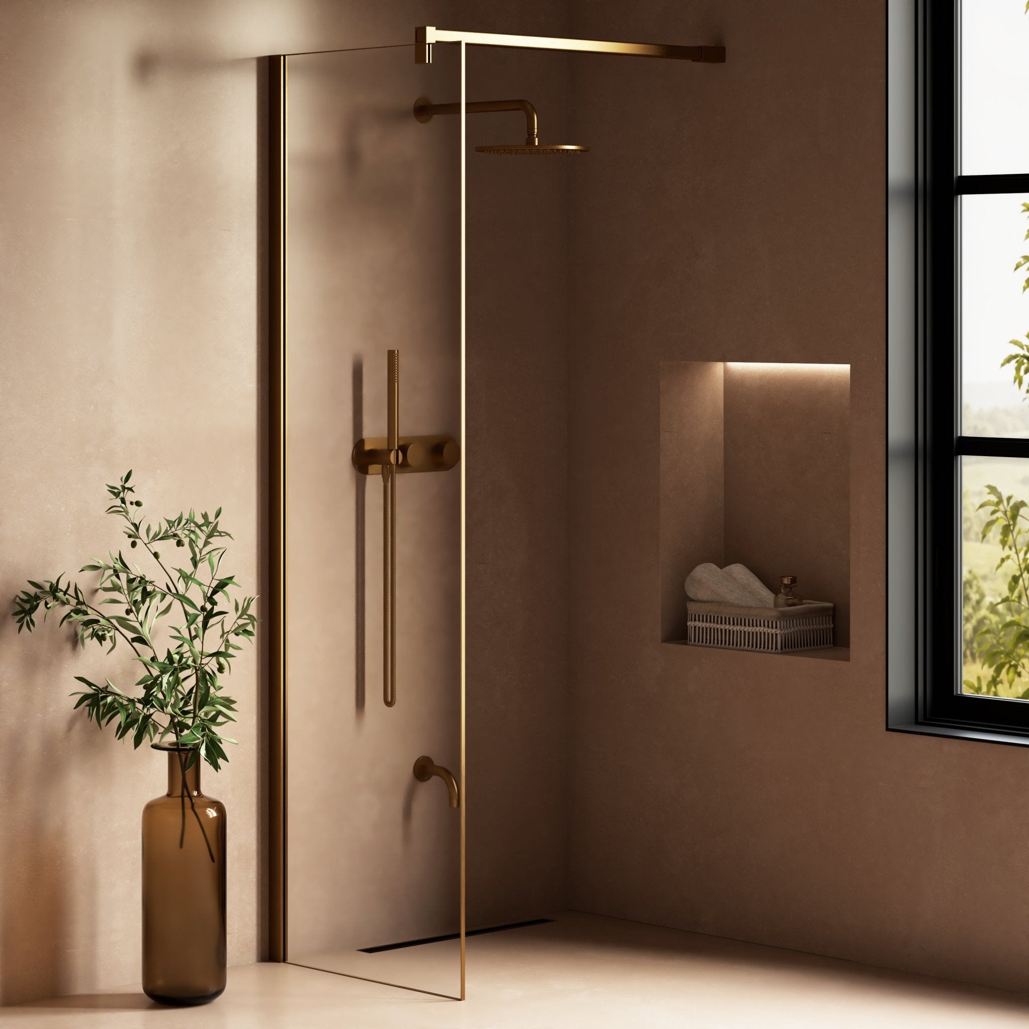 Image of Cipher Frameless Shower Screen - Cavari