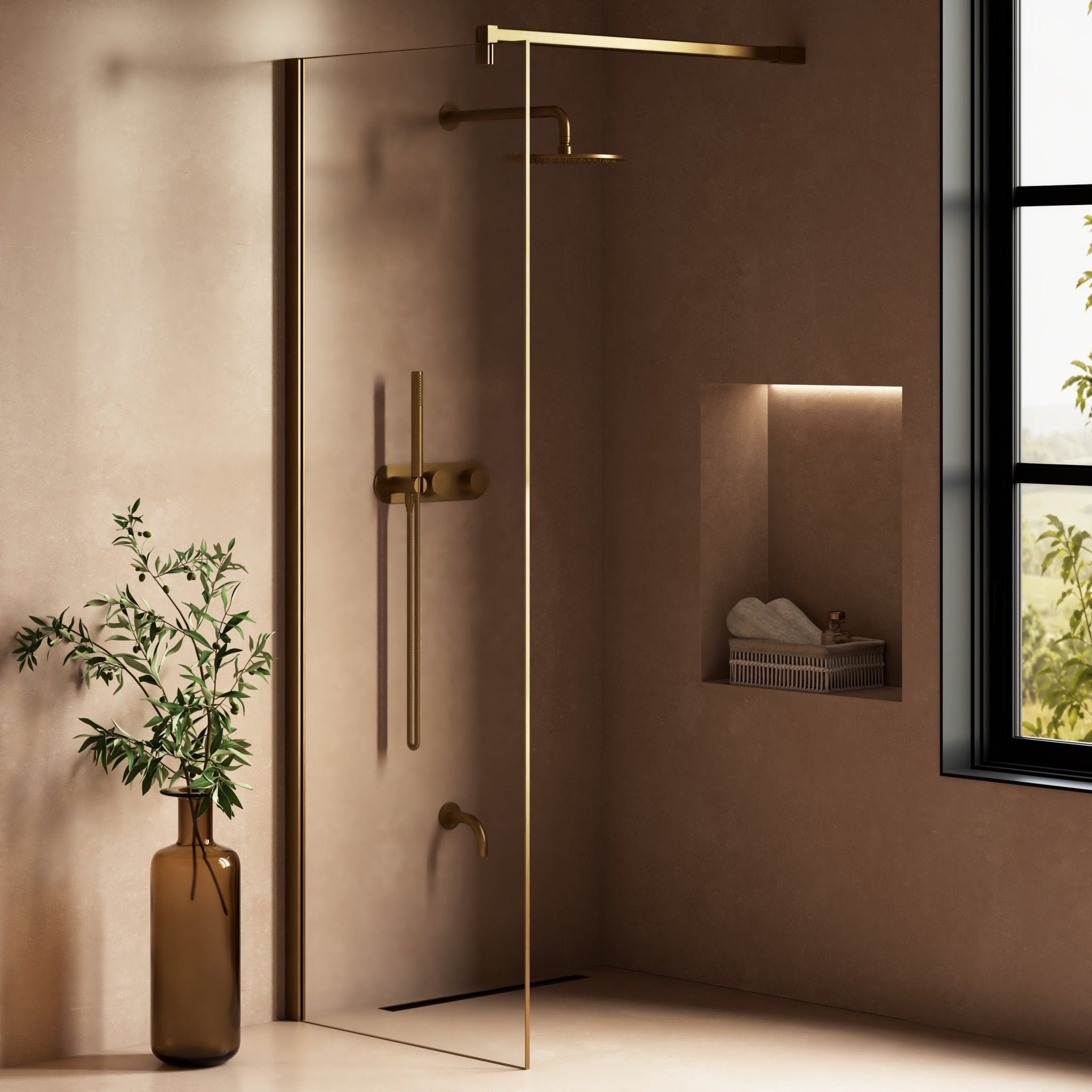 Image of Cipher Frameless Shower Screen - Cavari
