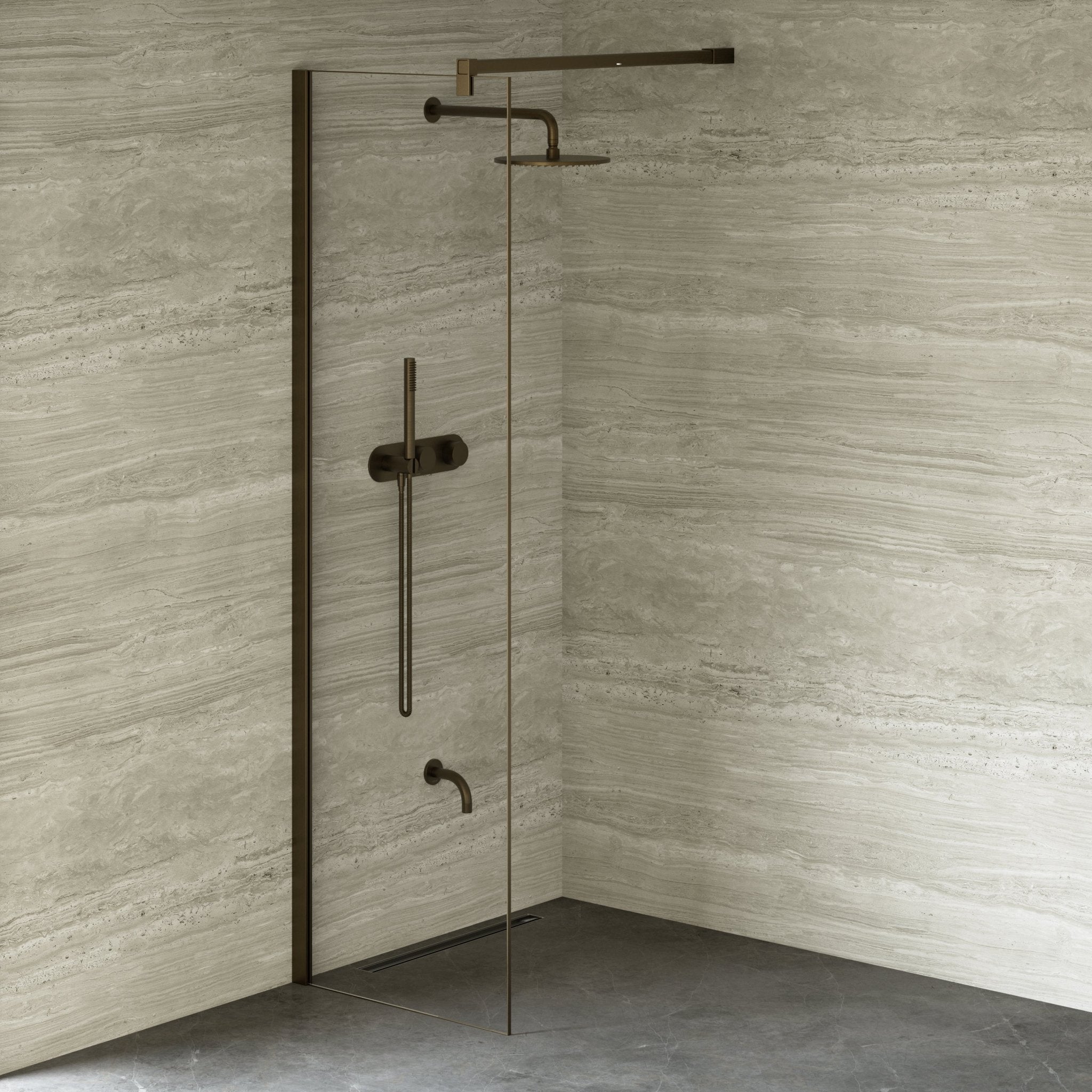 Image of Cipher Frameless Shower Screen - Cavari