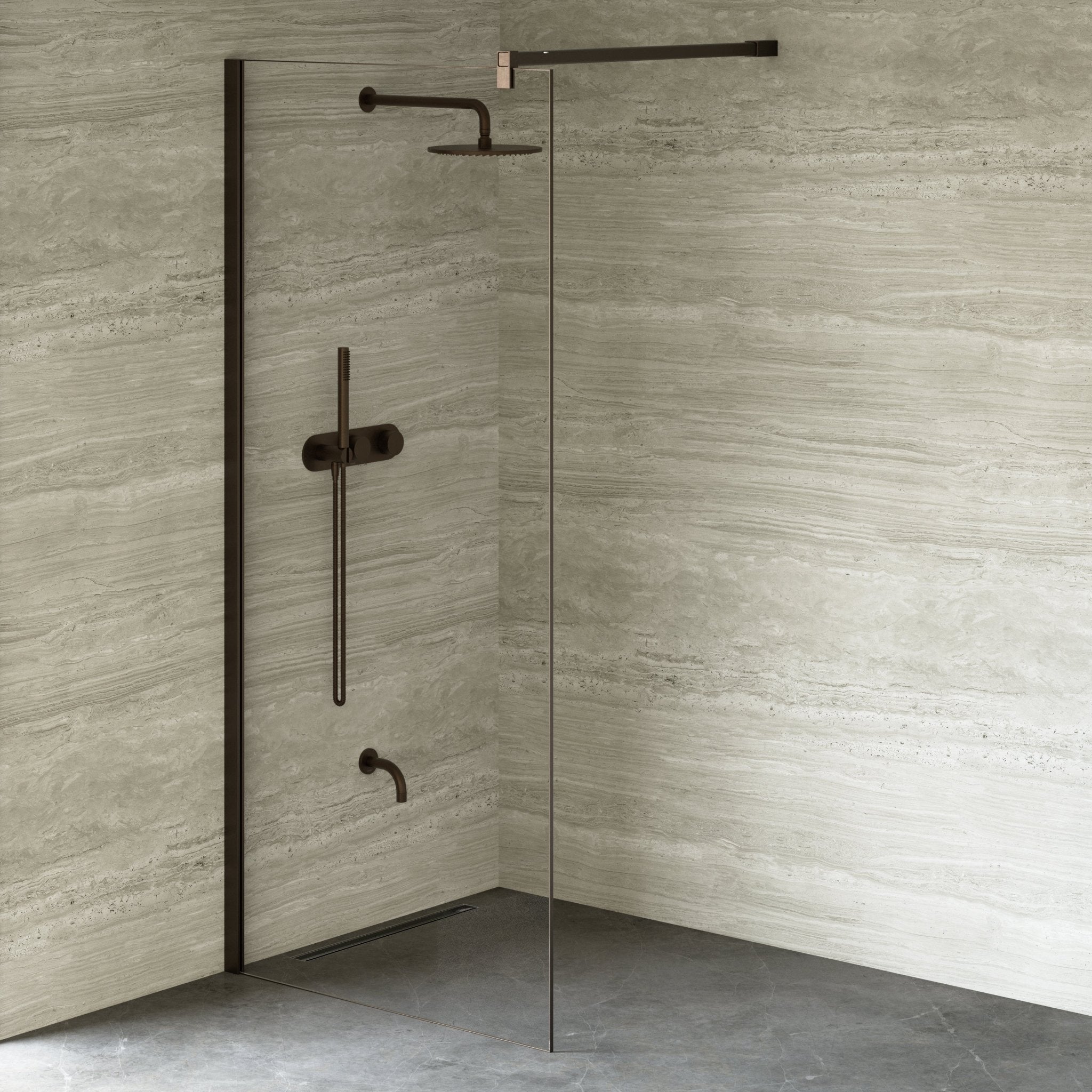 Image of Cipher Frameless Shower Screen - Cavari