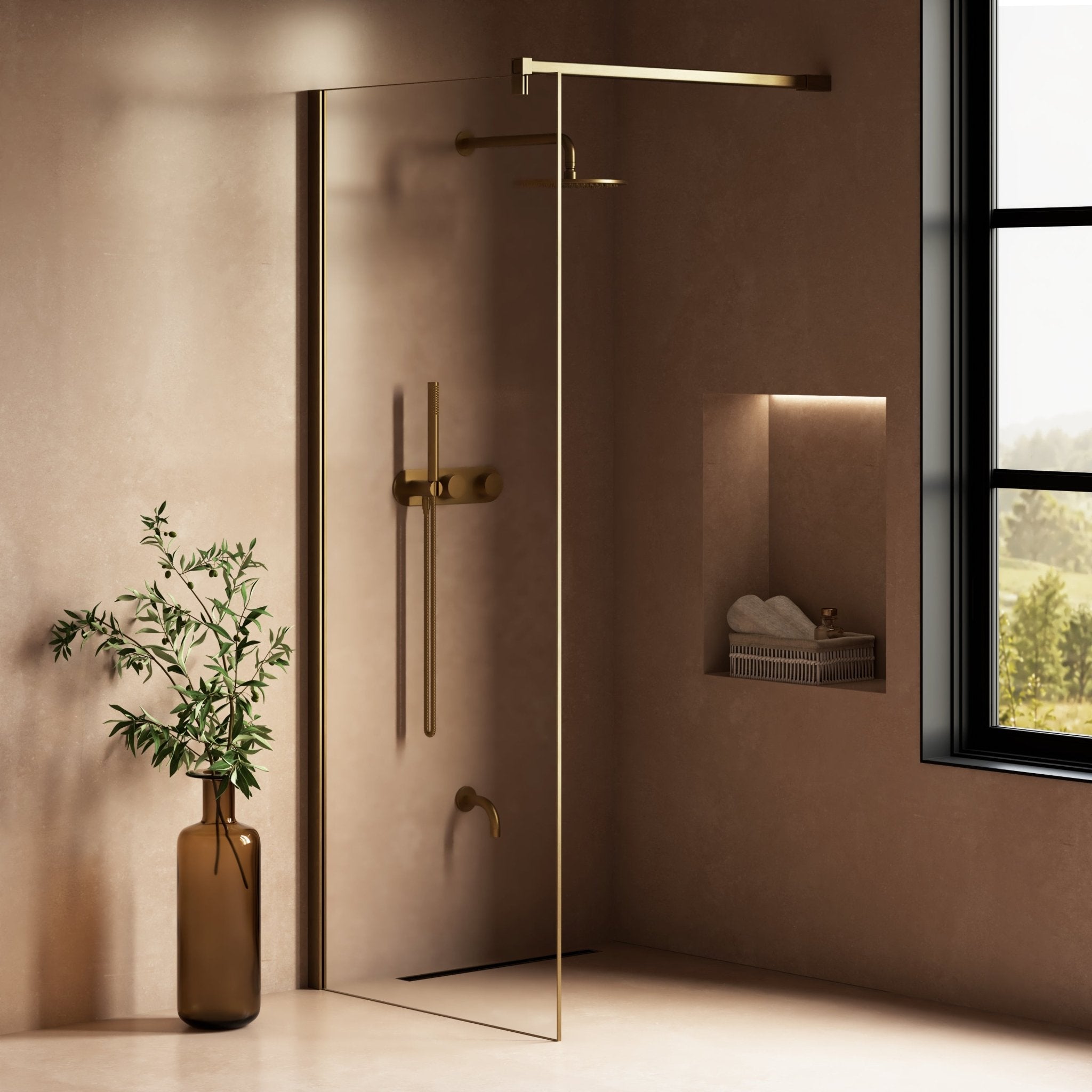 Image of Cipher Frameless Shower Screen - Cavari