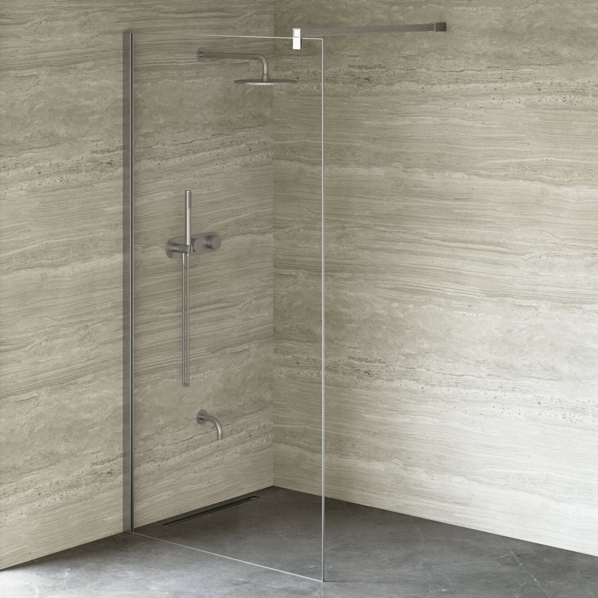 Image of Cipher Frameless Shower Screen - Cavari