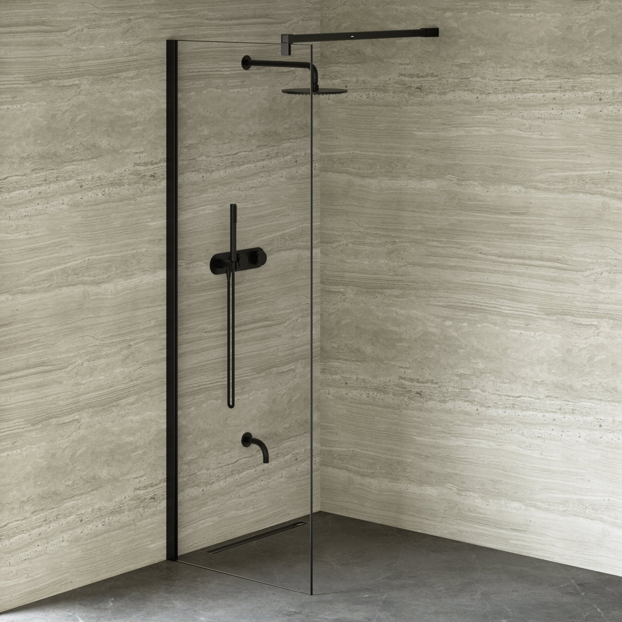 Image of Cipher Frameless Shower Screen - Cavari