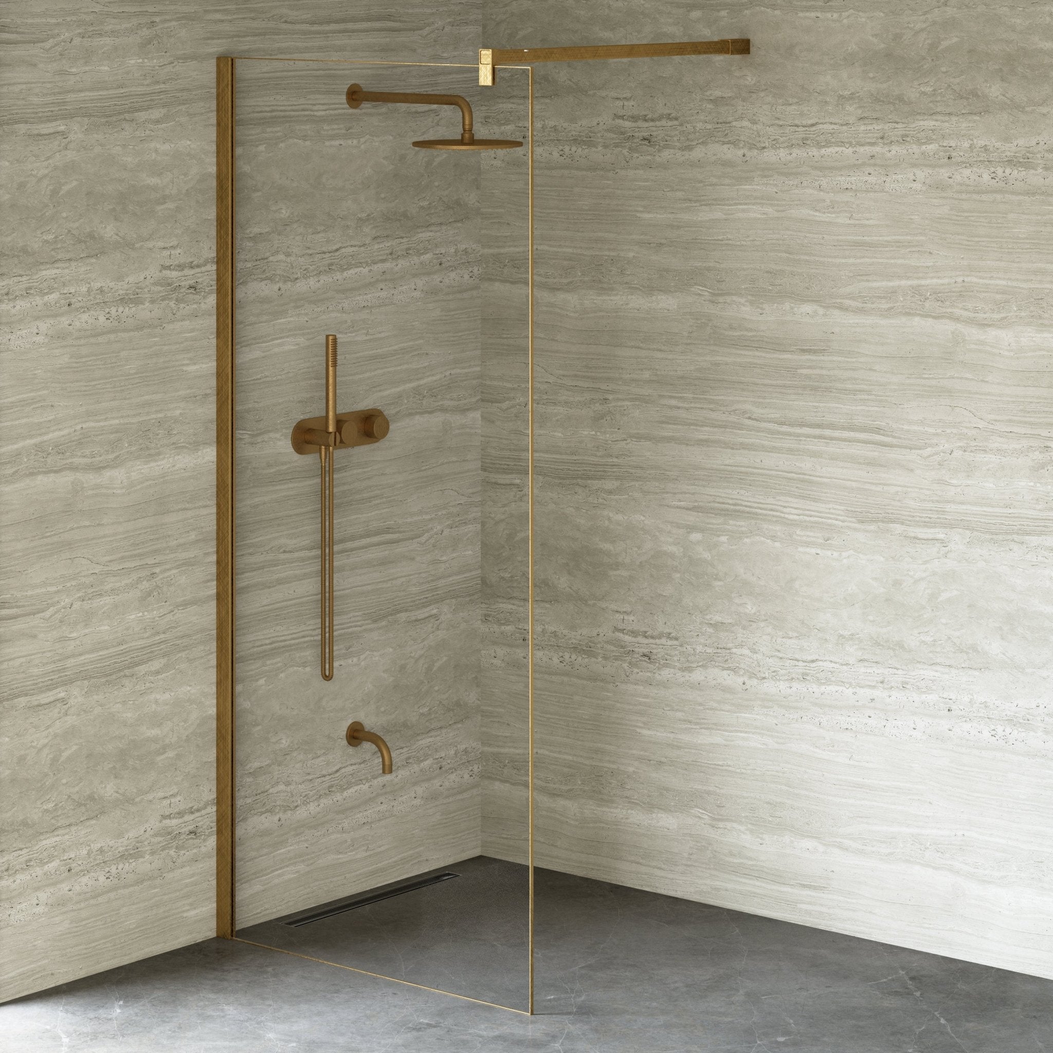 Image of Cipher Frameless Shower Screen - Cavari