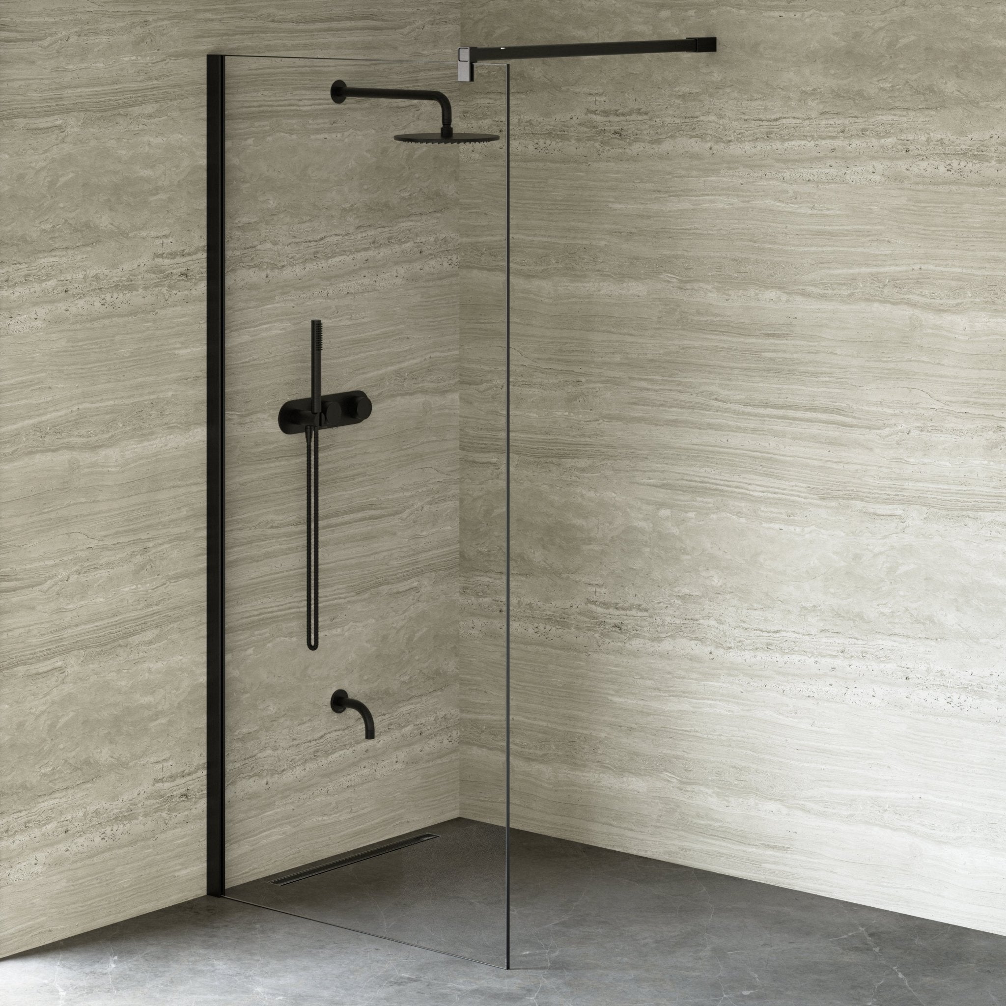 Image of Cipher Frameless Shower Screen - Cavari