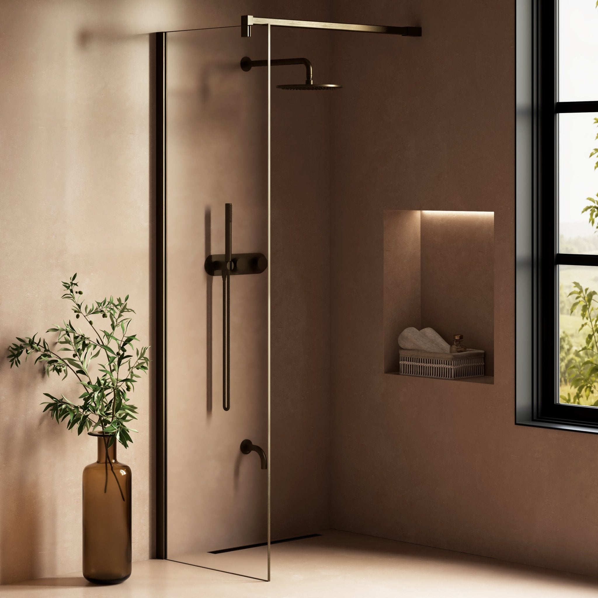 Image of Cipher Frameless Shower Screen - Cavari