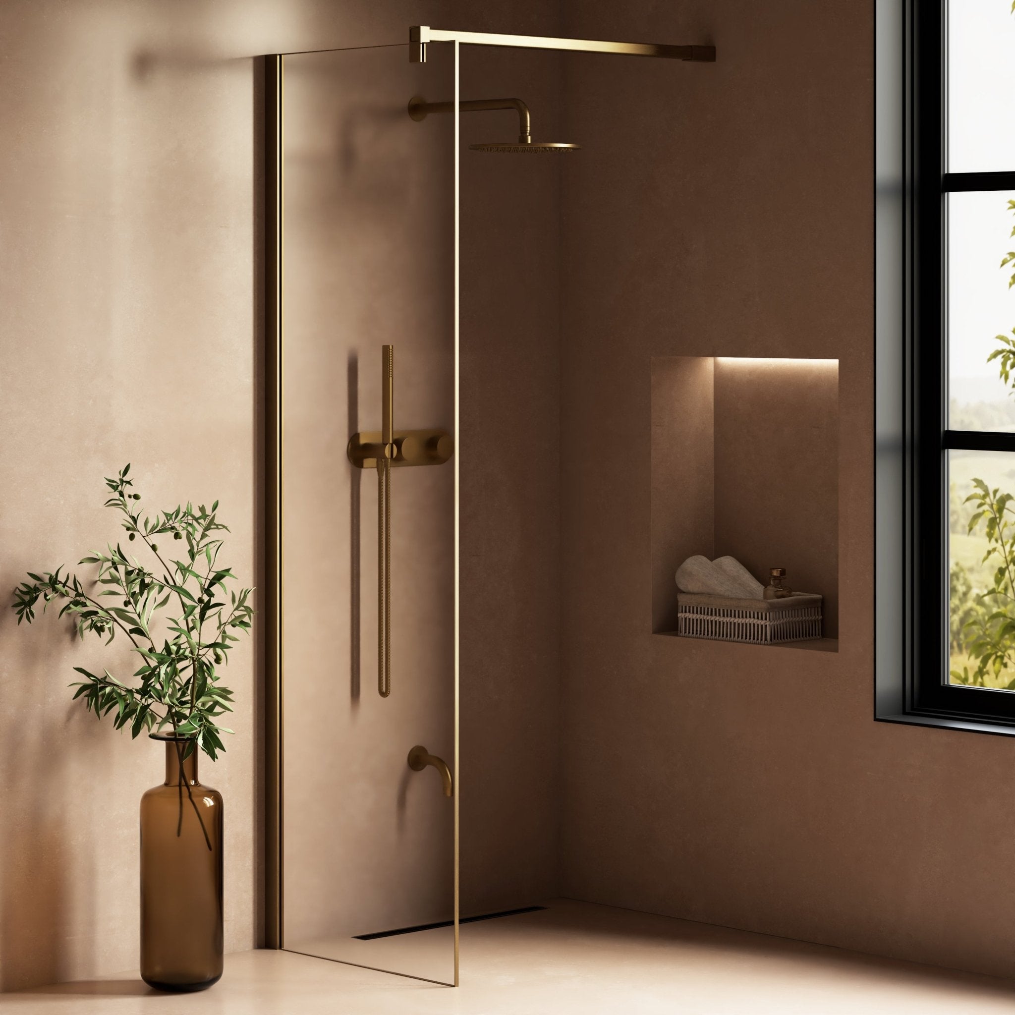 Image of Cipher Frameless Shower Screen - Cavari