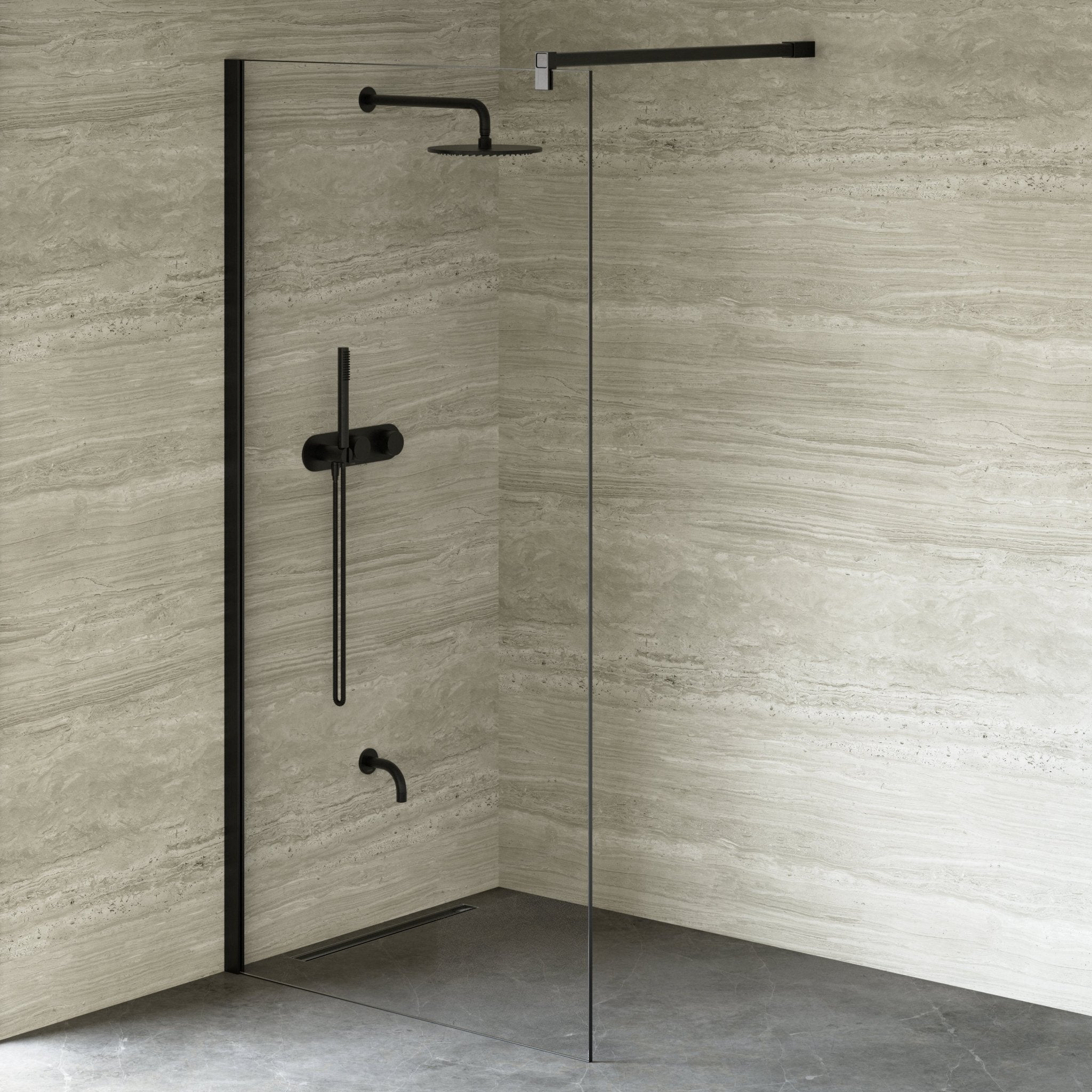 Image of Cipher Frameless Shower Screen - Cavari