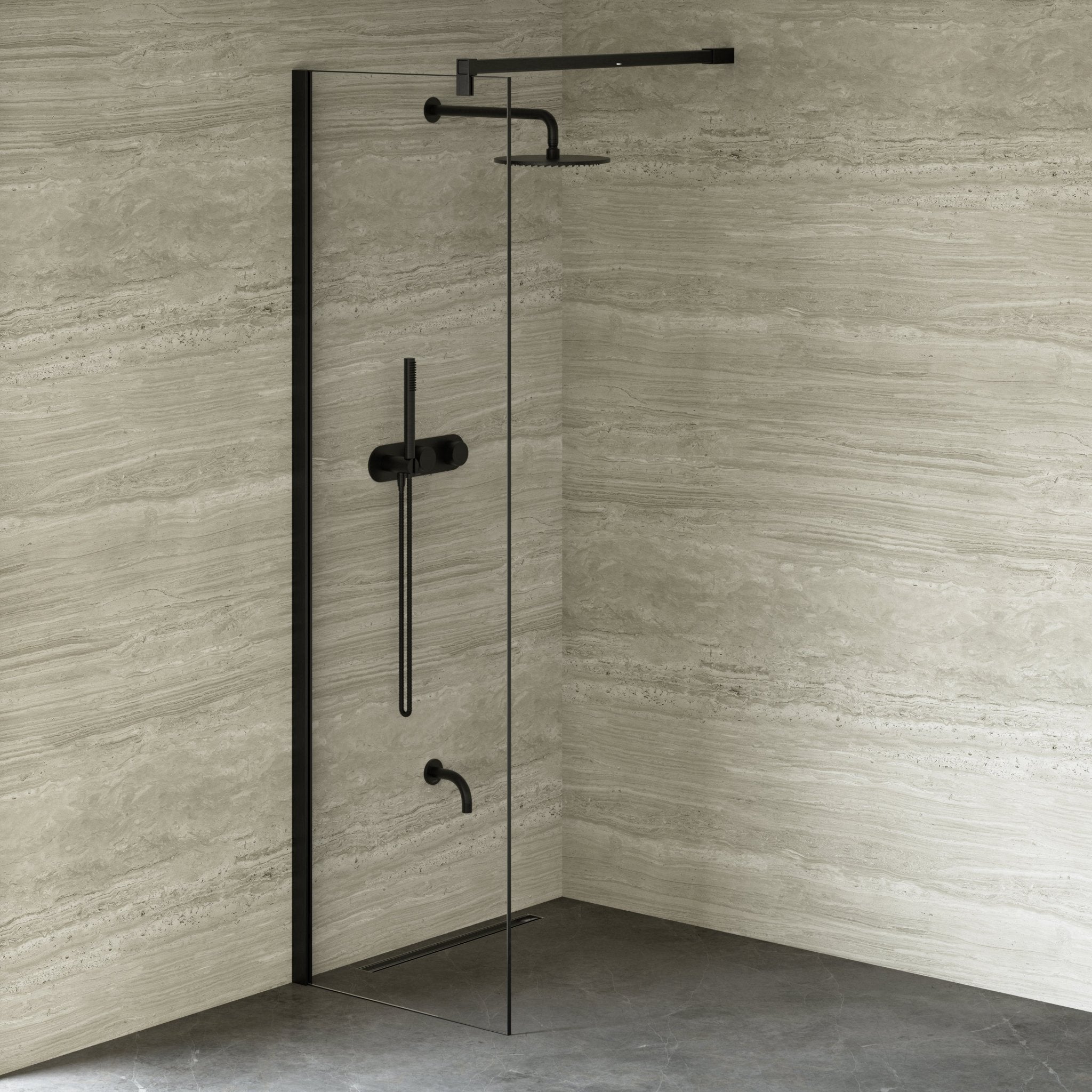Image of Cipher Frameless Shower Screen - Cavari