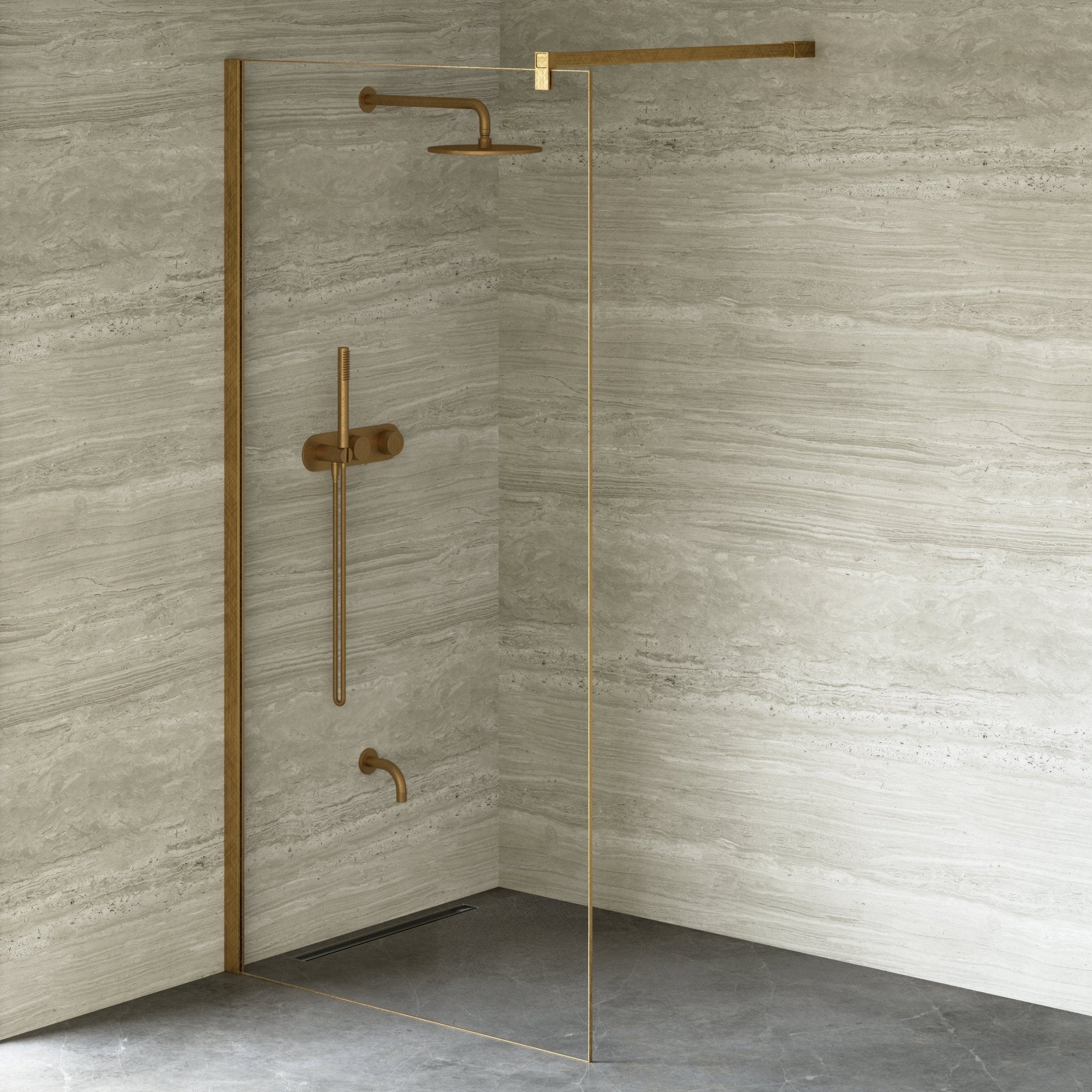 Image of Cipher Frameless Shower Screen - Cavari