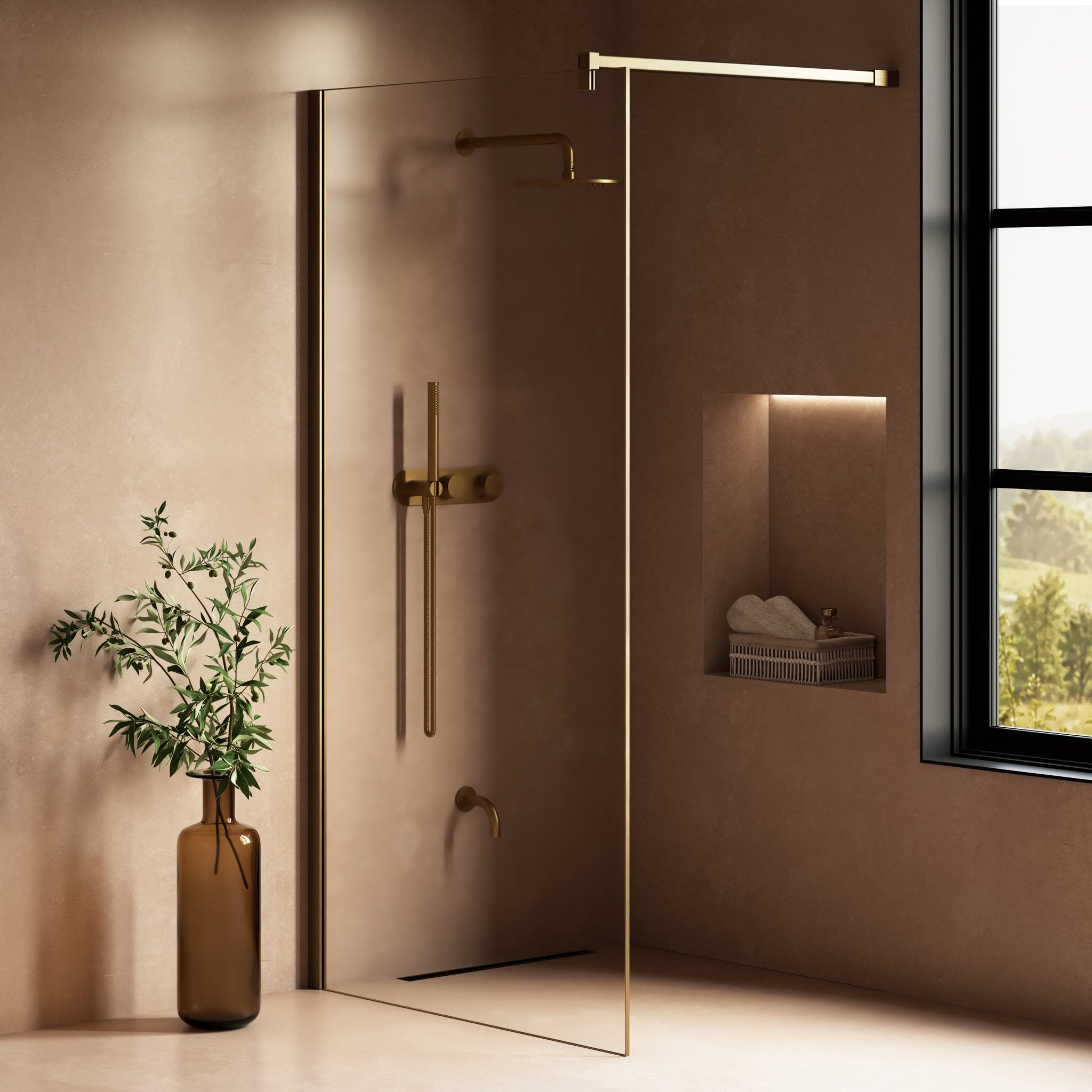 Image of Cipher Frameless Shower Screen - Cavari