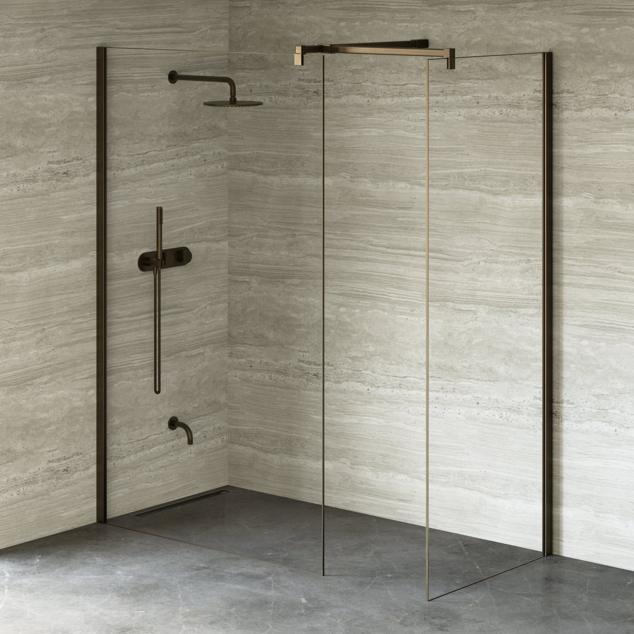 Image of Cipher Frameless Shower Screen - Return Panel - Cavari