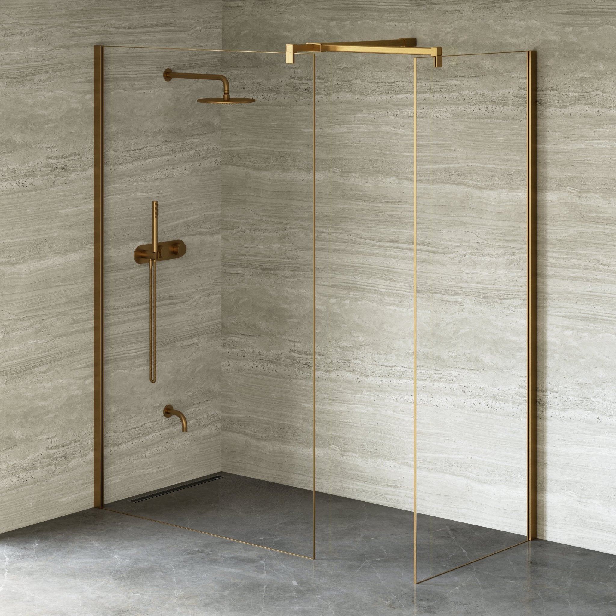 Image of Cipher Frameless Shower Screen - Return Panel - Cavari