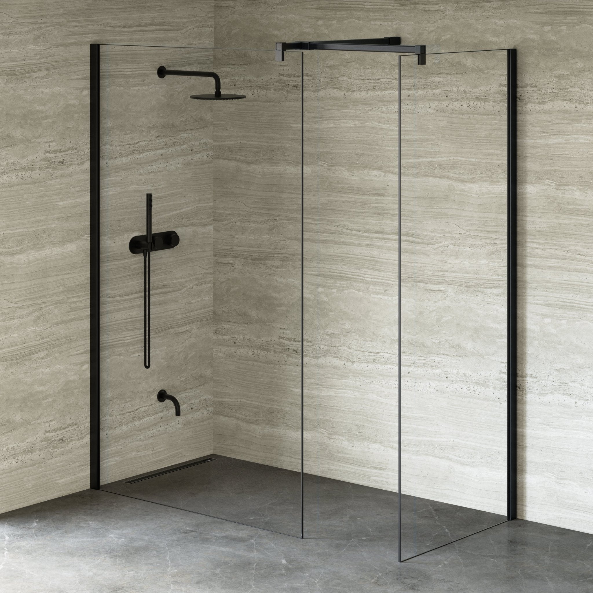 Image of Cipher Frameless Shower Screen - Return Panel - Cavari