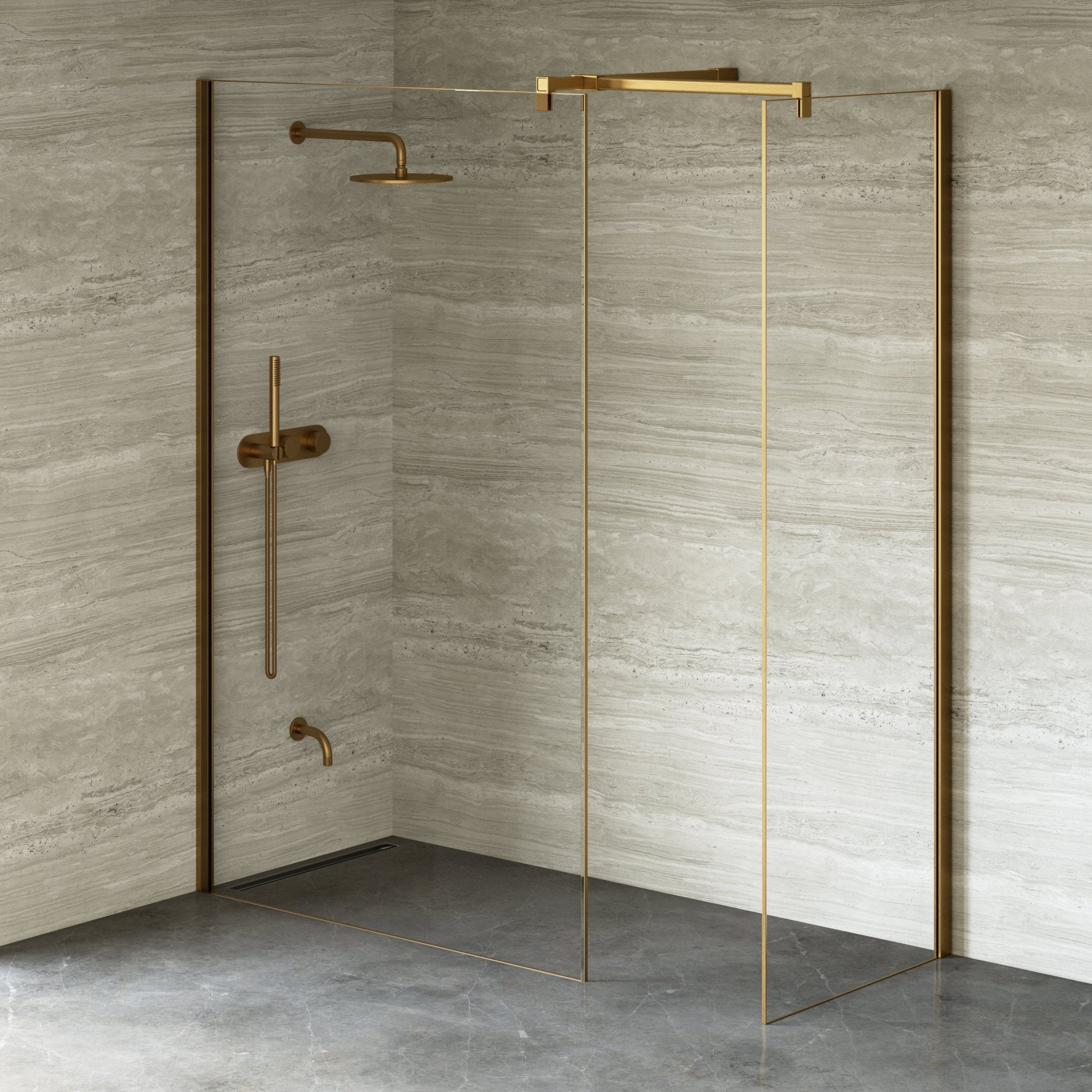 Image of Cipher Frameless Shower Screen - Return Panel - Cavari