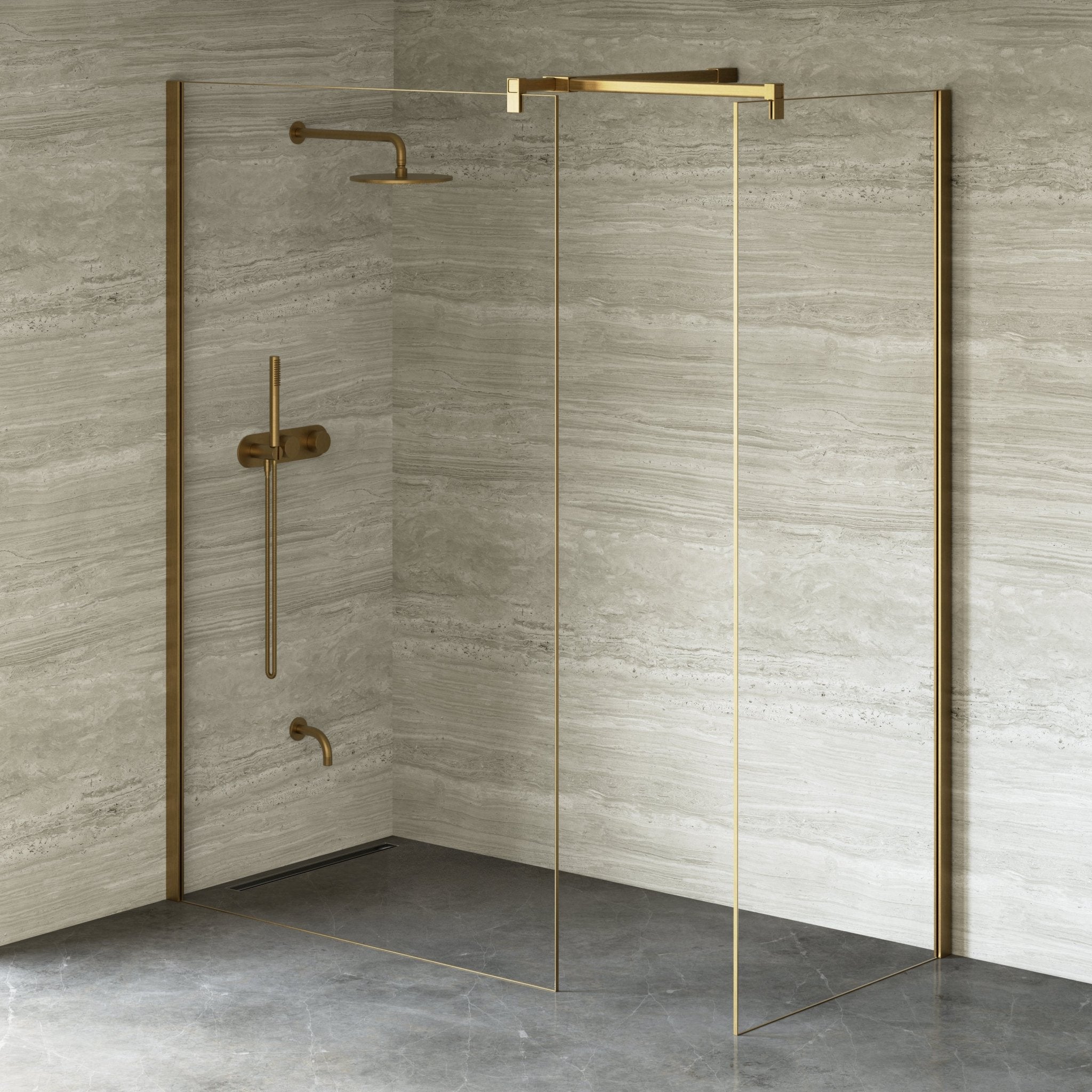 Image of Cipher Frameless Shower Screen - Return Panel - Cavari