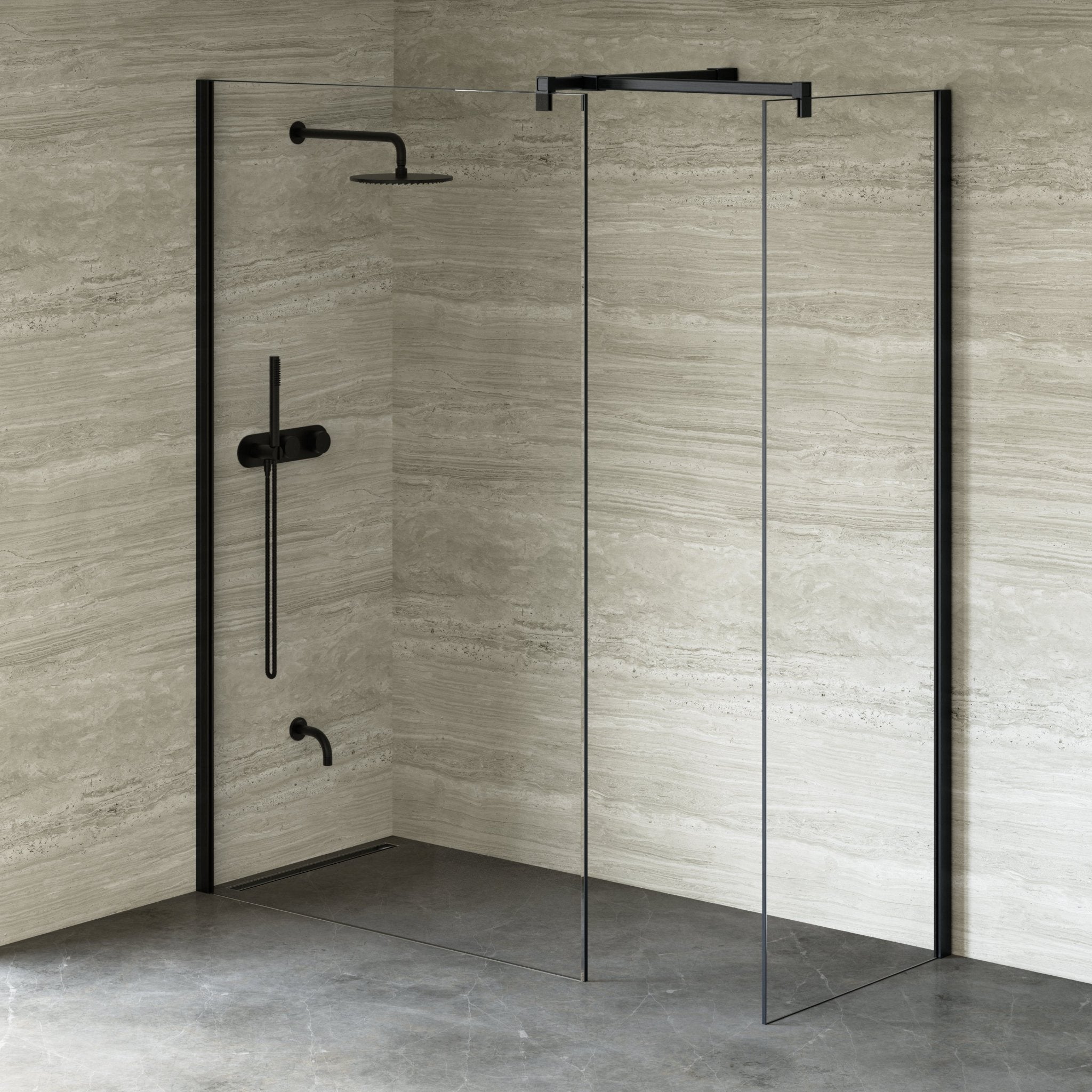 Image of Cipher Frameless Shower Screen - Return Panel - Cavari