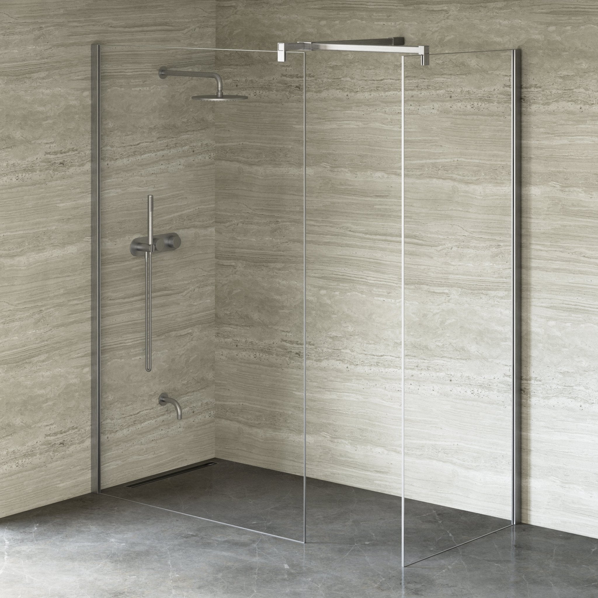Image of Cipher Frameless Shower Screen - Return Panel - Cavari