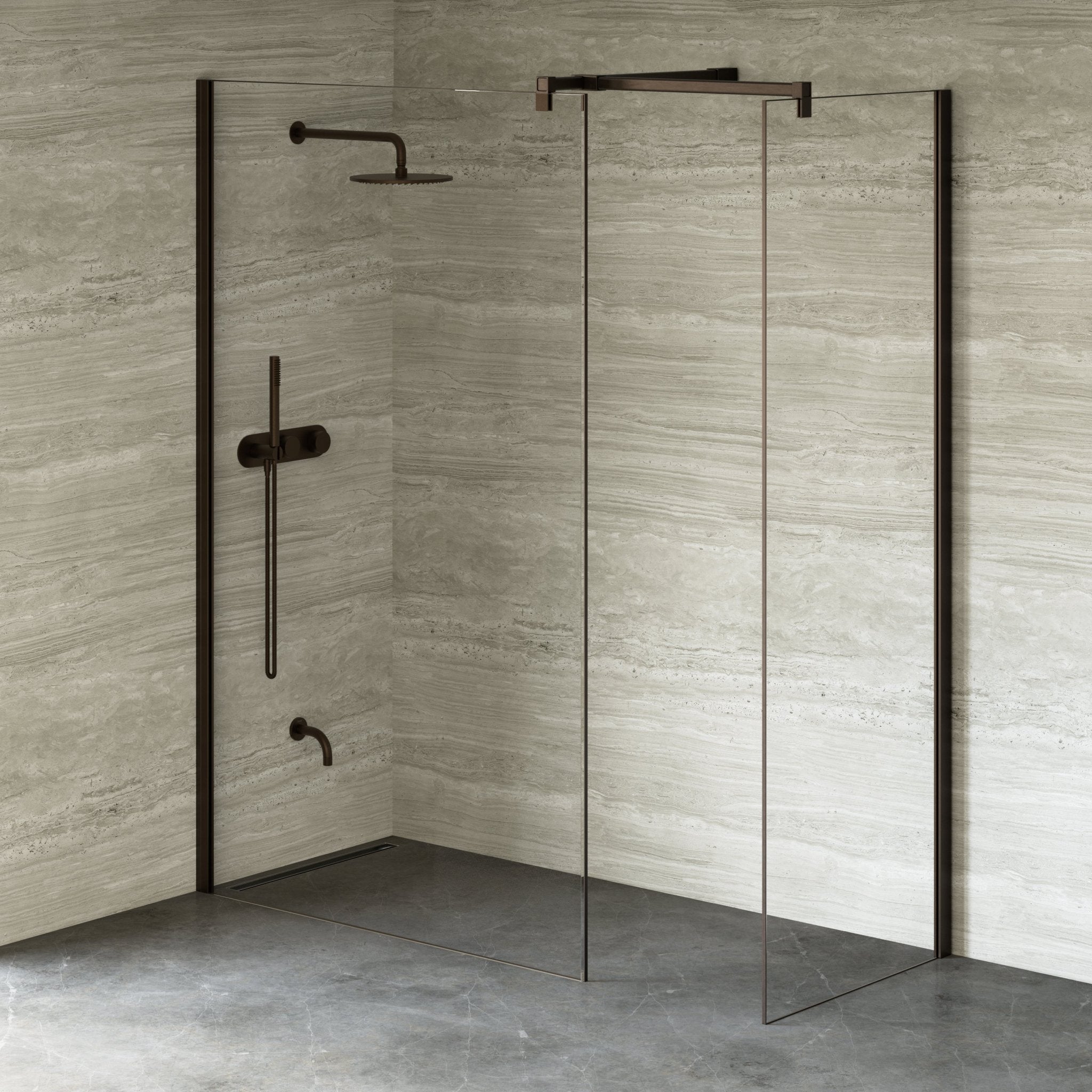 Image of Cipher Frameless Shower Screen - Return Panel - Cavari
