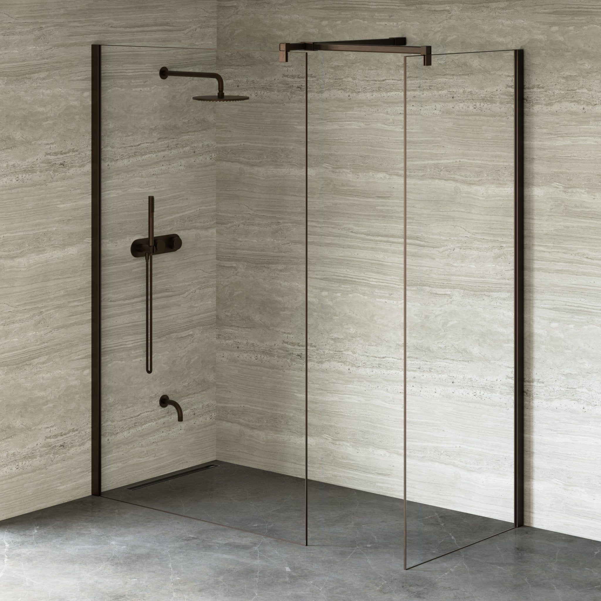 Image of Cipher Frameless Shower Screen - Return Panel - Cavari