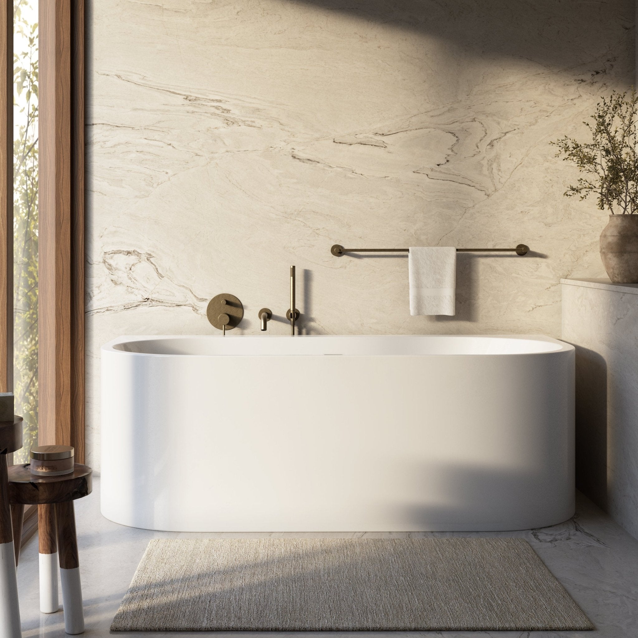 Image of Contour Back-to-Wall Bath - Cavari