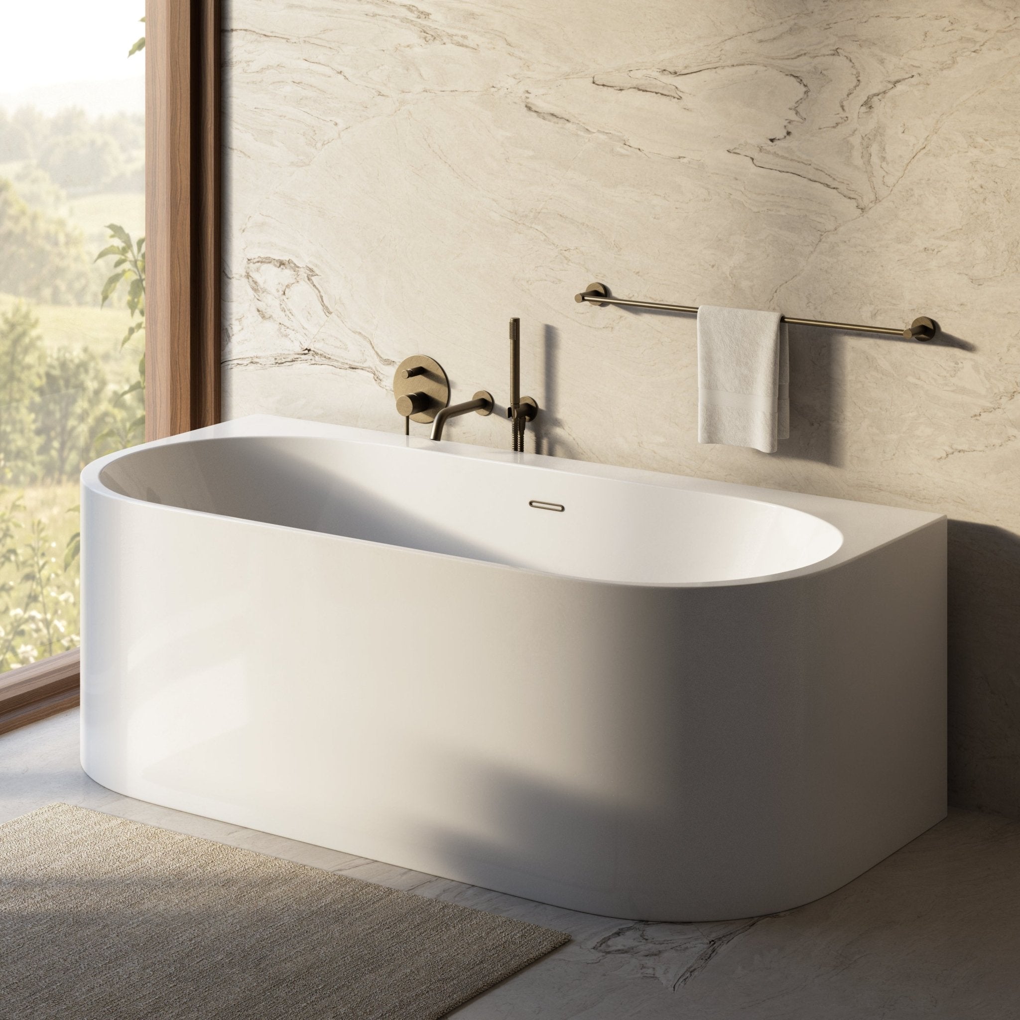 Image of Contour Back-to-Wall Bath - Cavari