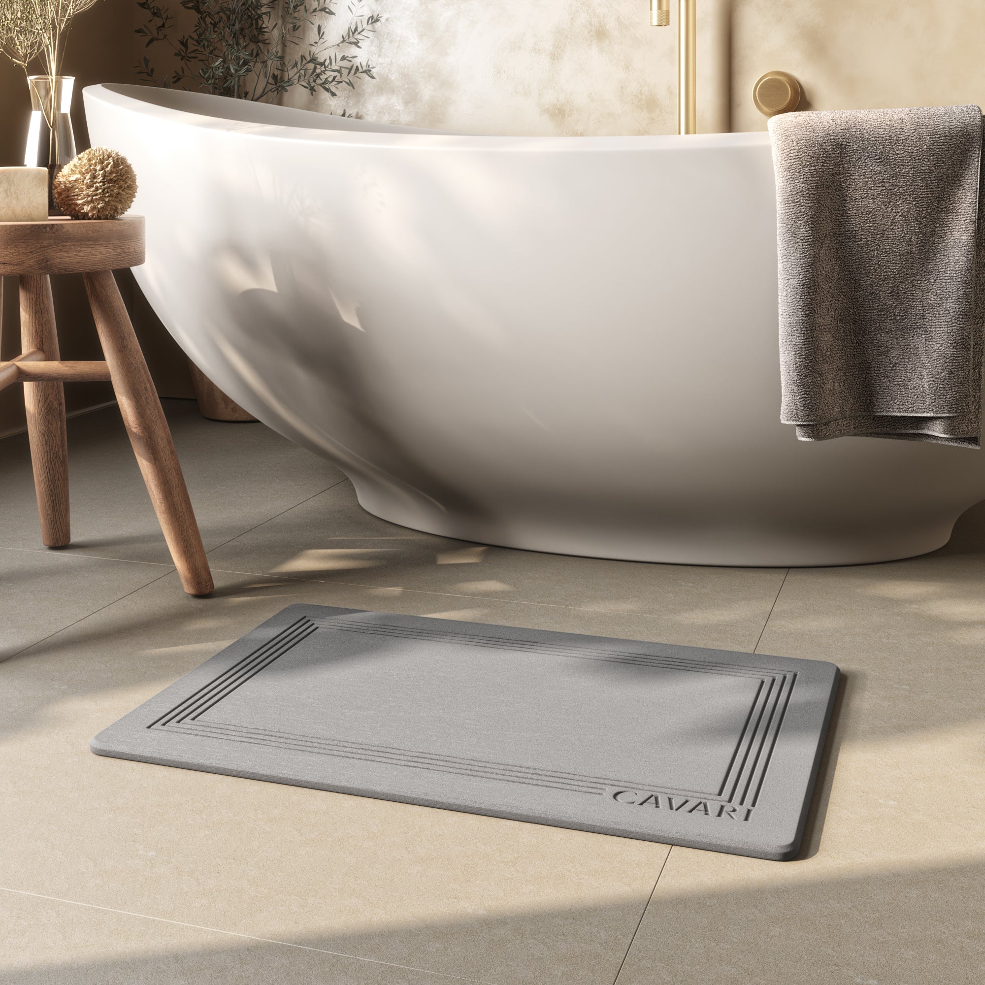 Image of Diatomite Stone Bath Mat - Cavari