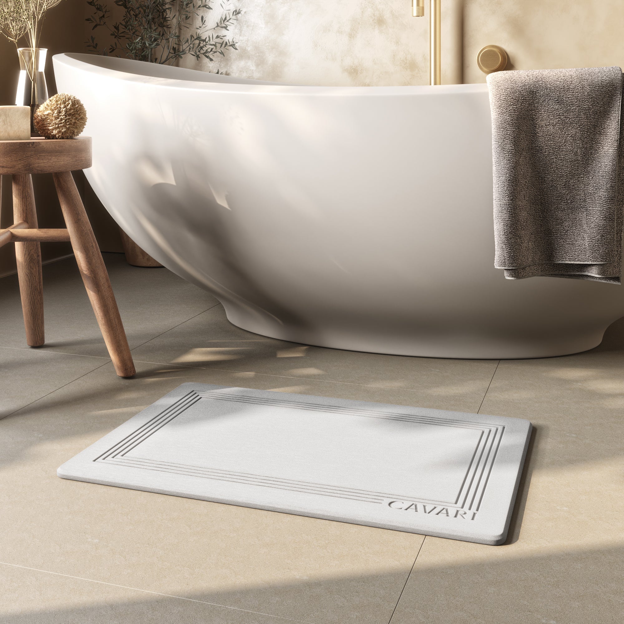 Image of Diatomite Stone Bath Mat - Cavari