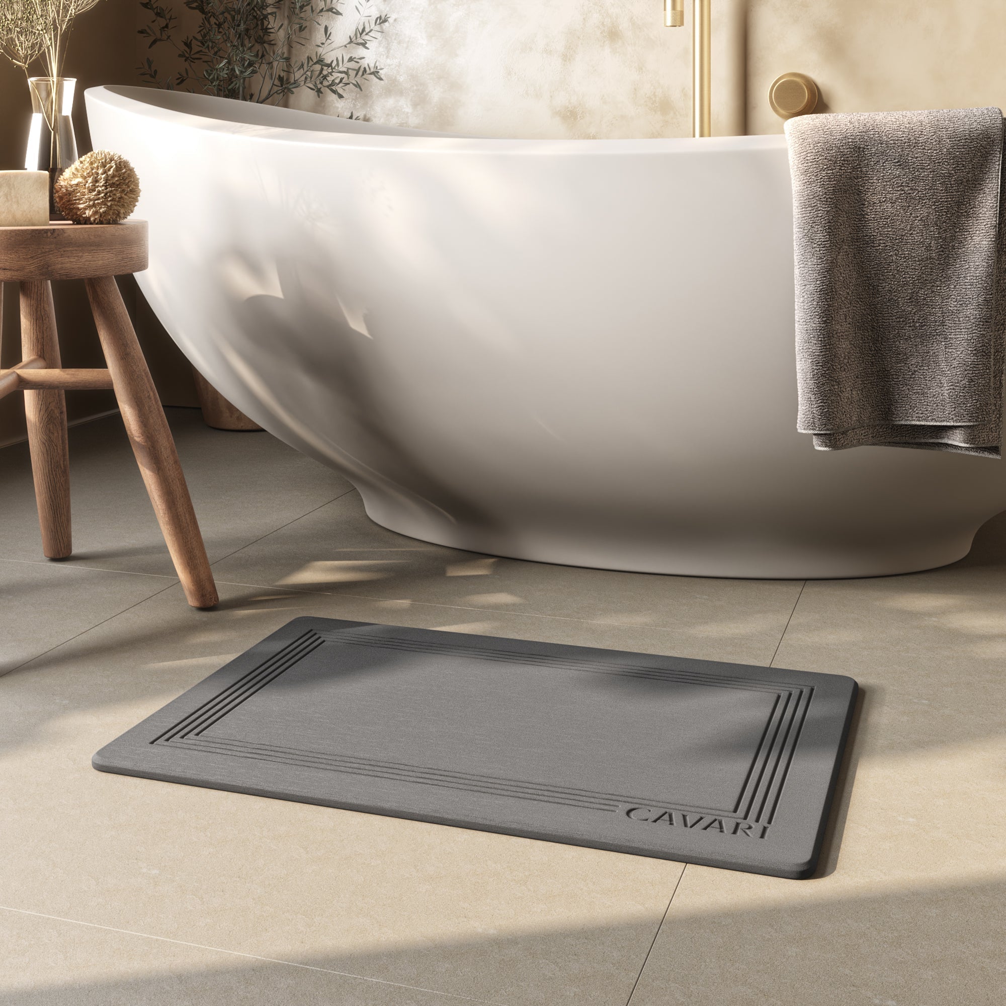 Image of Diatomite Stone Bath Mat - Cavari